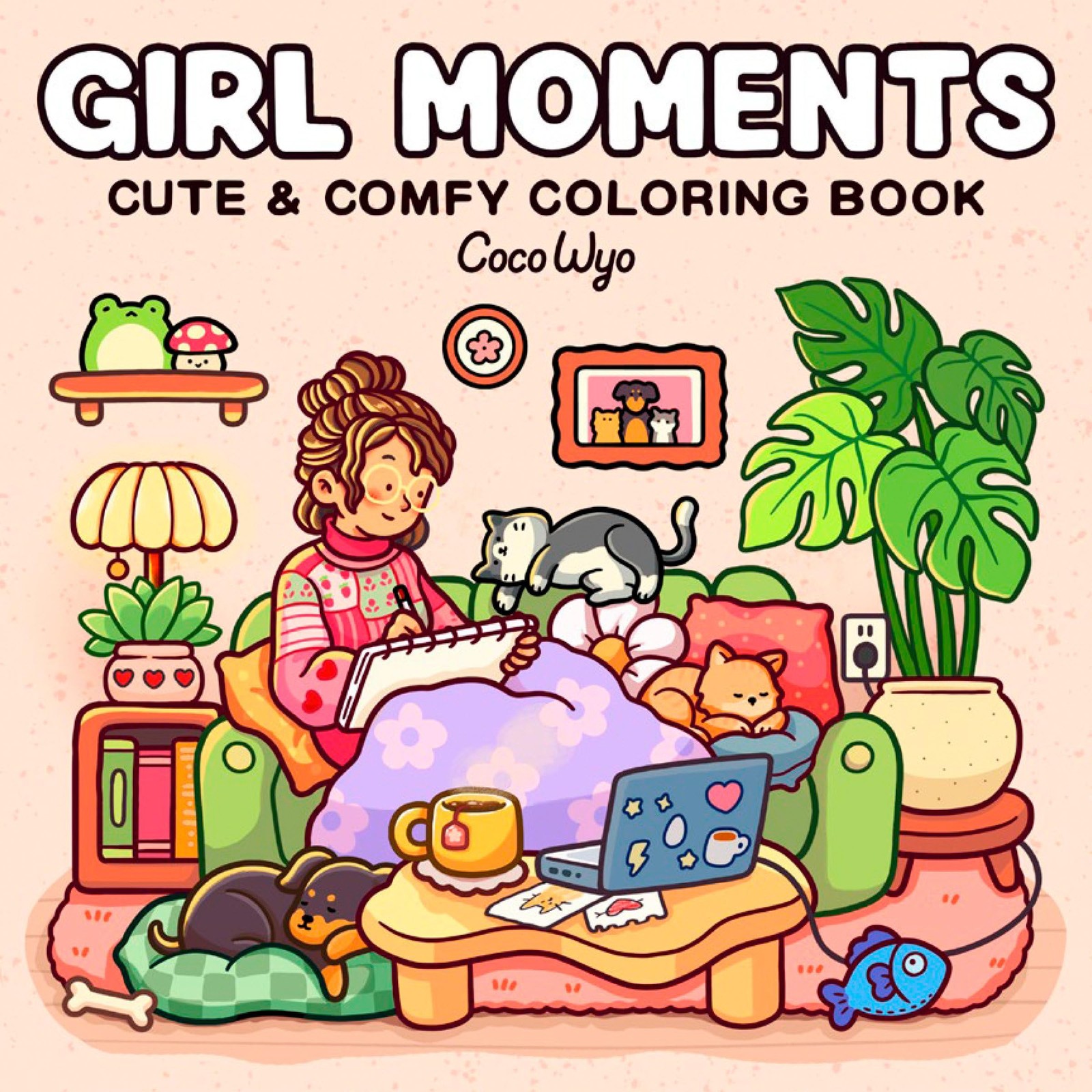 Girl Moments: Coloring Book for Adults and Kids (Cozy Spaces Multicolor