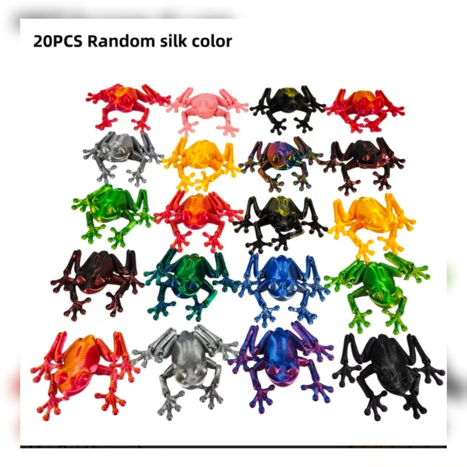 20pcs Set – 3D Printing Frog Statue Ornaments, Frog Decorations, Holiday Gifts,