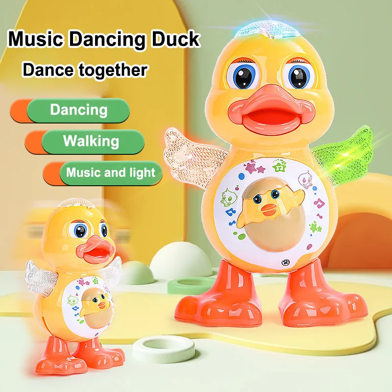 Electric Music Light Dancing Duck with Cute Blinking and Shaking Head Educationa