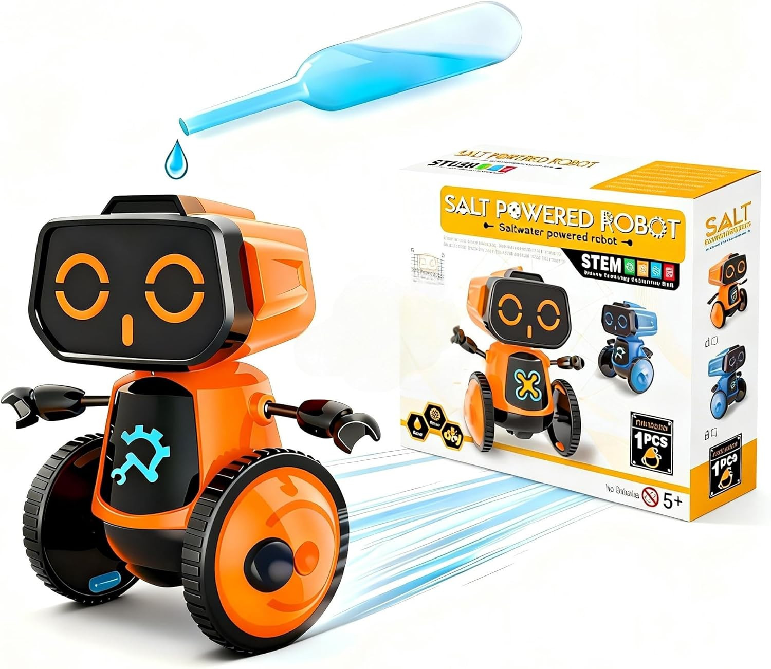 Science Saltwater-Powered Robot Kit, No Batteries Required, DIY Toys, Scientific