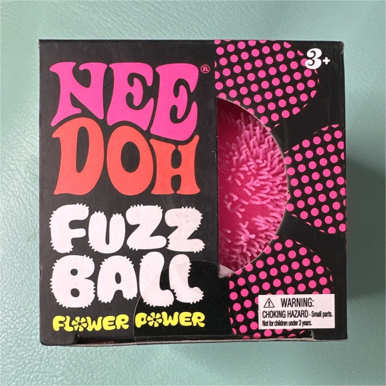 Schylling NeeDoh Fuzz Ball Flower Power Tactile Squeeze Toy, Pink MPN 26052HY