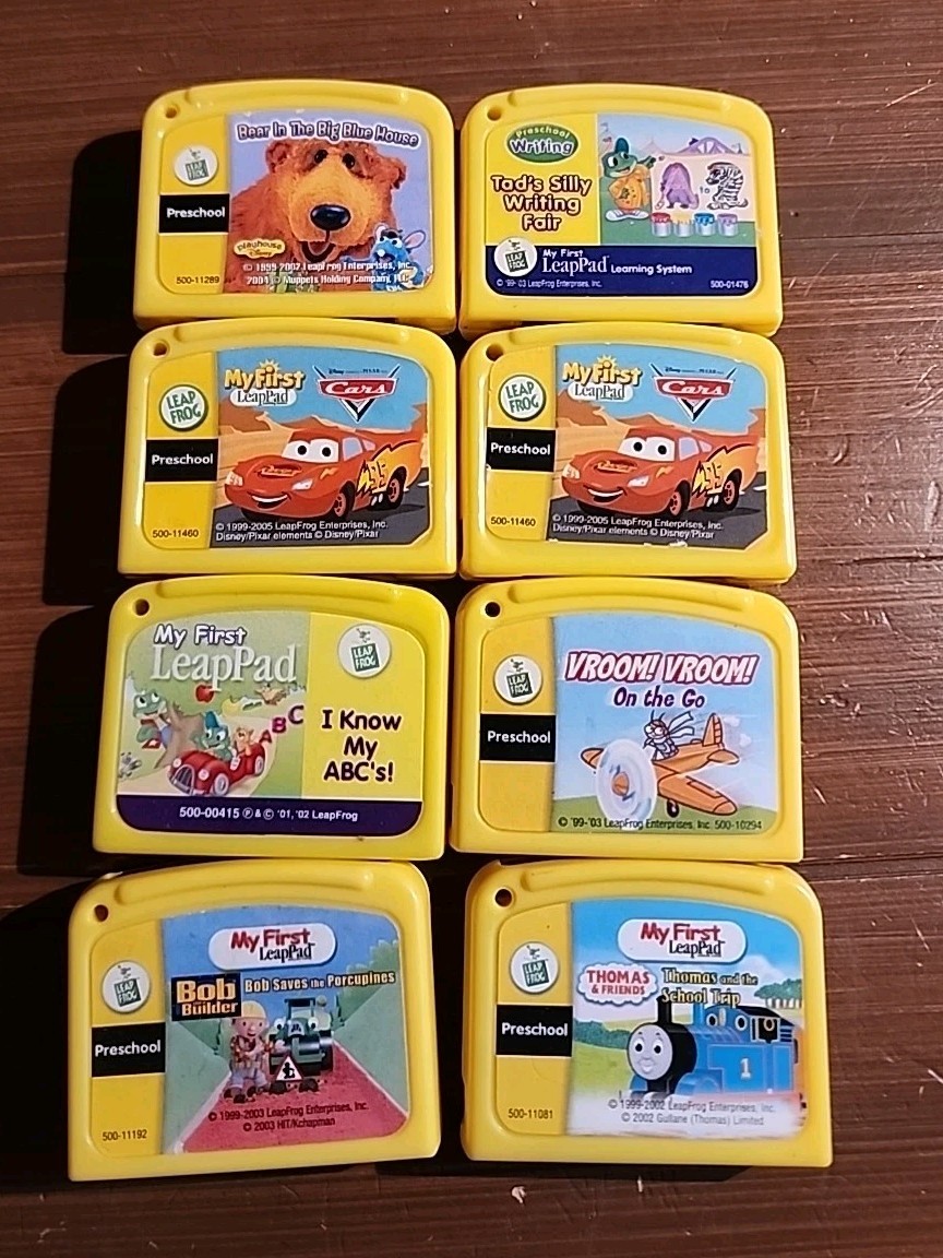8 x My First Leappad Leap Frog Cartridges Disney THOMAS CARS Bob