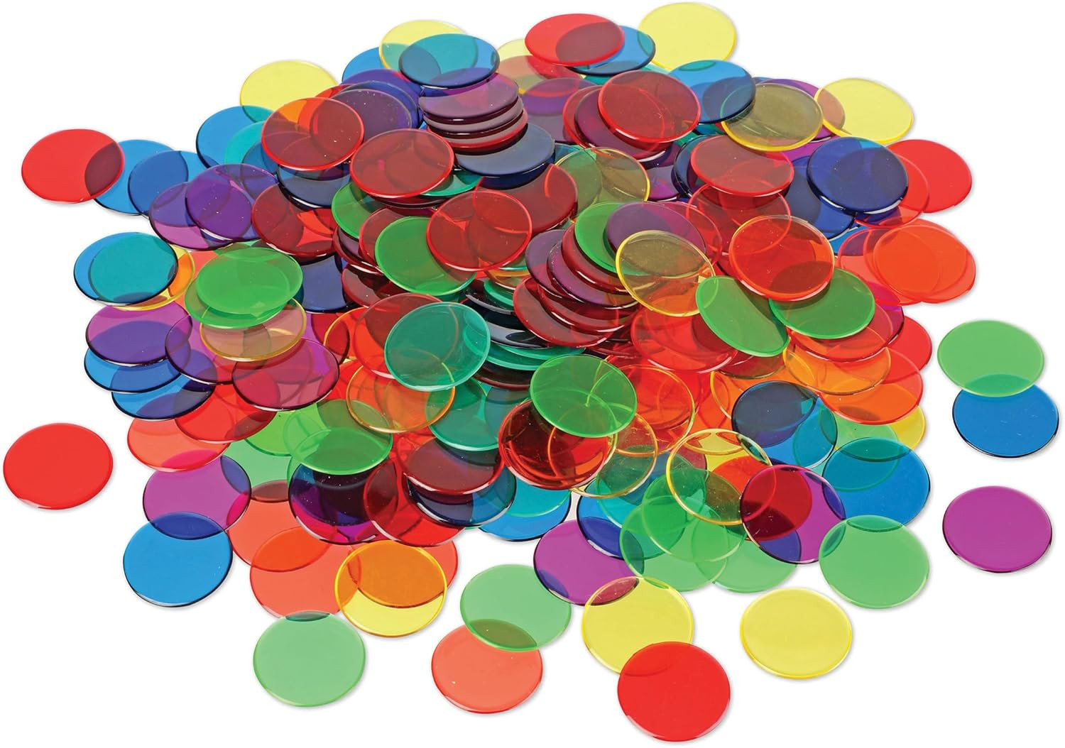 Transparent Color Counting Chips – 250 Pieces, Ages 5+ Math Counters for Kids, C