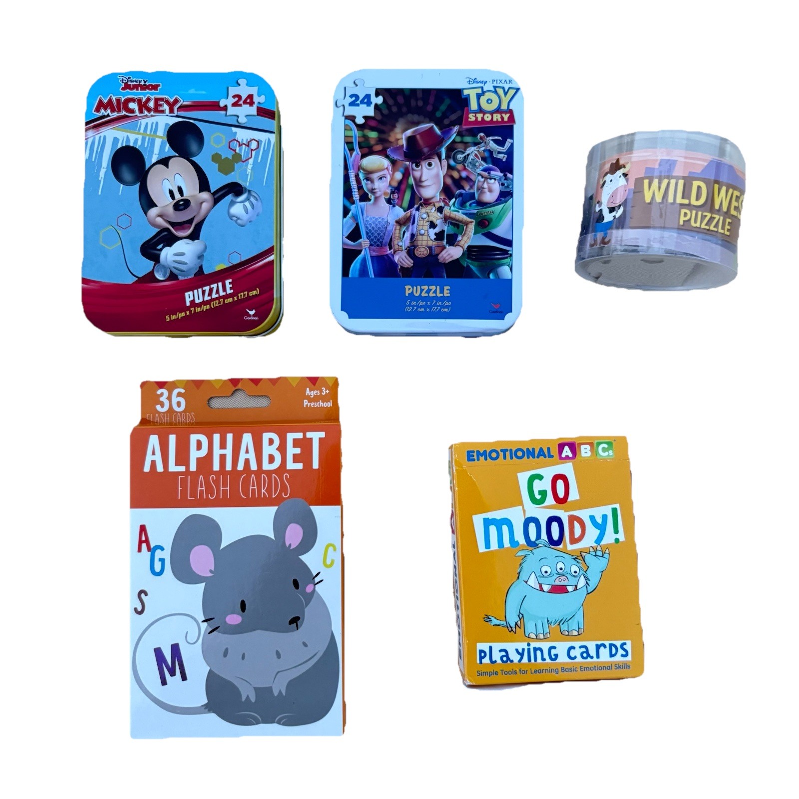 Kids Learning Bundle Emotional ABC Cards Alphabet 3 Mini Puzzle Disney Toy Story
