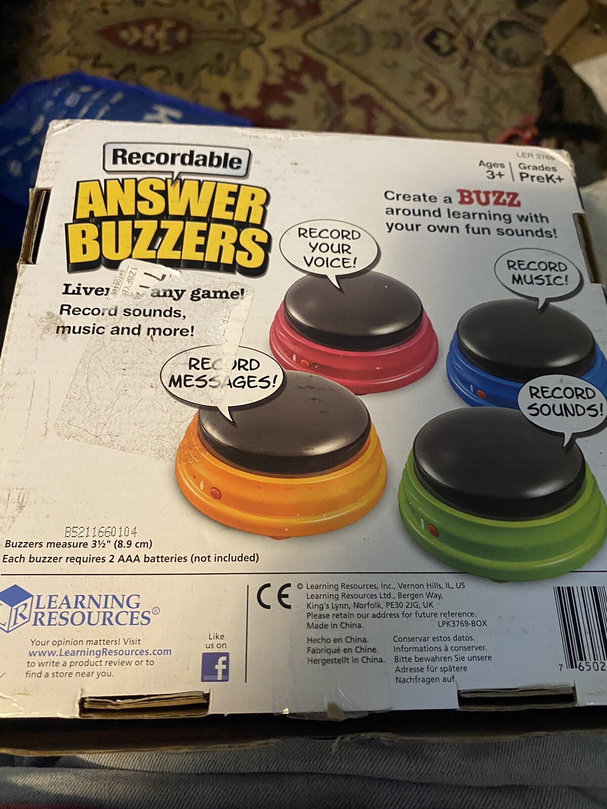 Learning Resources Recordable Answer Buzzers Set Of 4