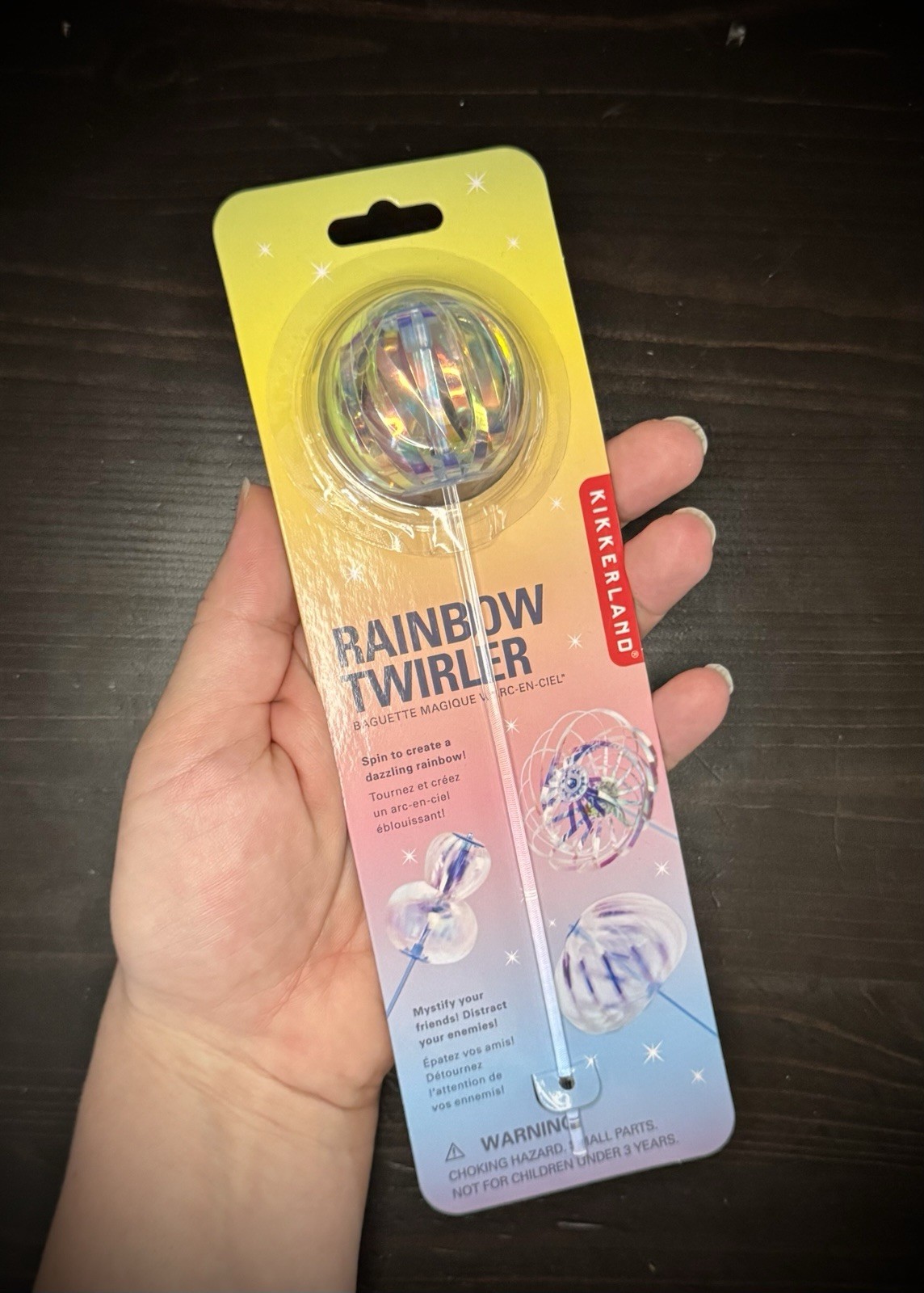 NEW Kikkerland Rainbow Twirler Magic Wand Spin Twirl Swirl Fidget Toy