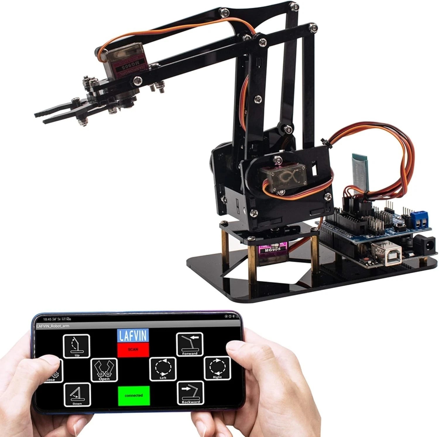 Modern 4DOF Acrylic Mechanical Arm – Perfect Gift for Budding Engineers