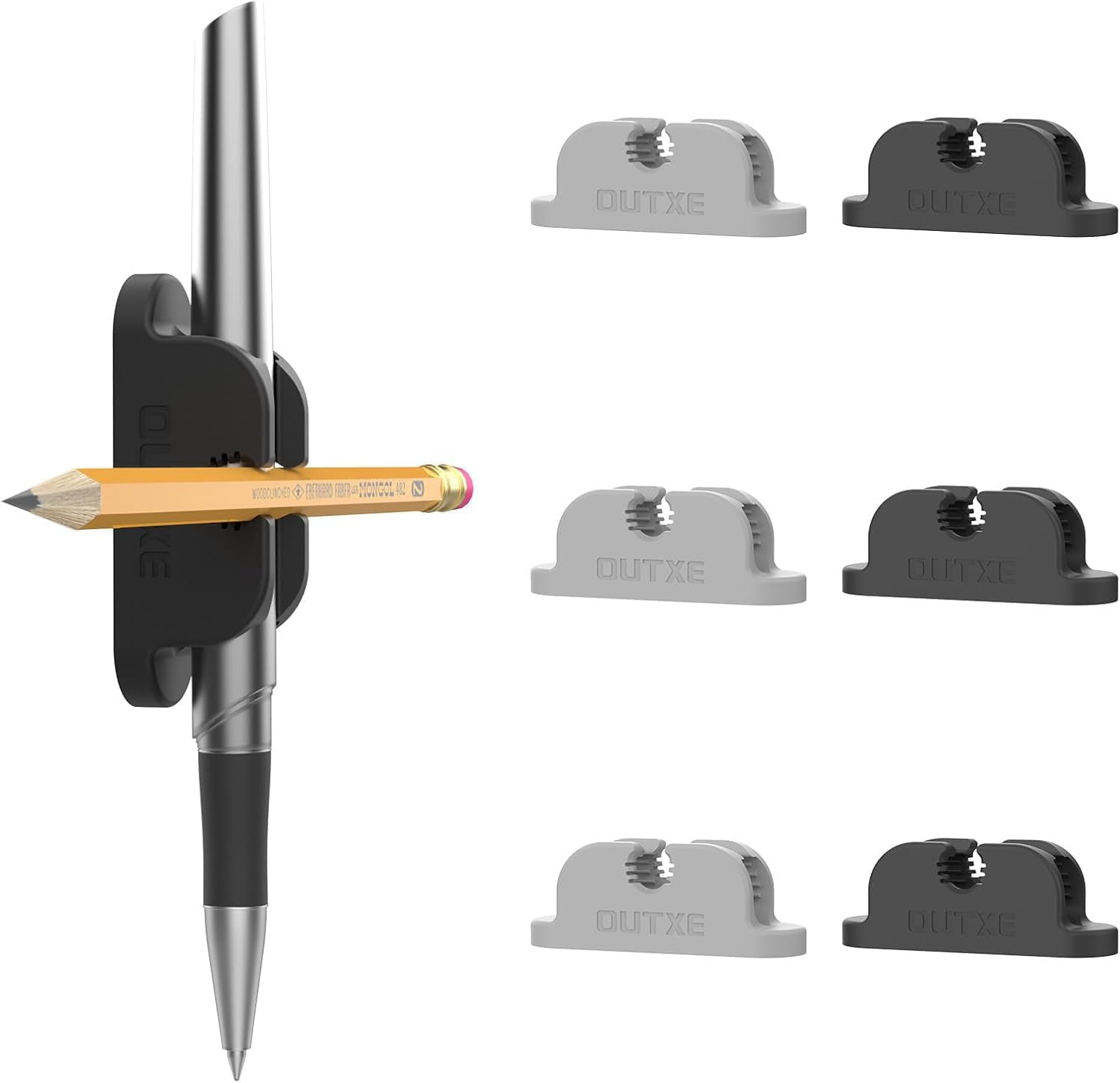 Pack de 6 Porta Lapices Magnetico y Adhesivo 2 Ranuras Organizador Escritorio