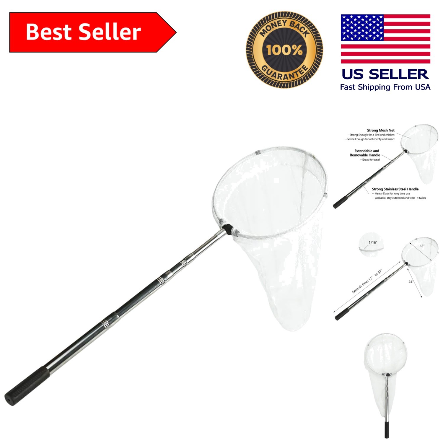 Lightweight Telescopic Butterfly & Insect Net – Perfect for Kids and Beginners