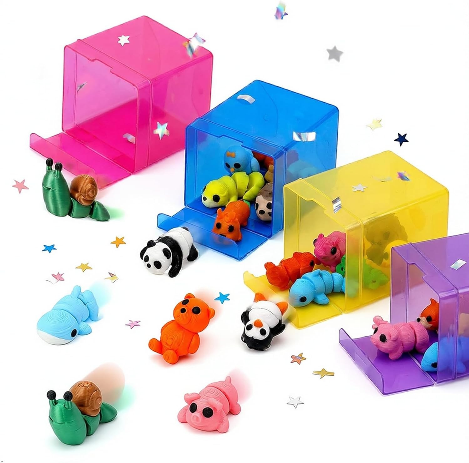 120PCS Surprise 3D Printed Animals Bulk, Random Collectible Mini Animal Figur…