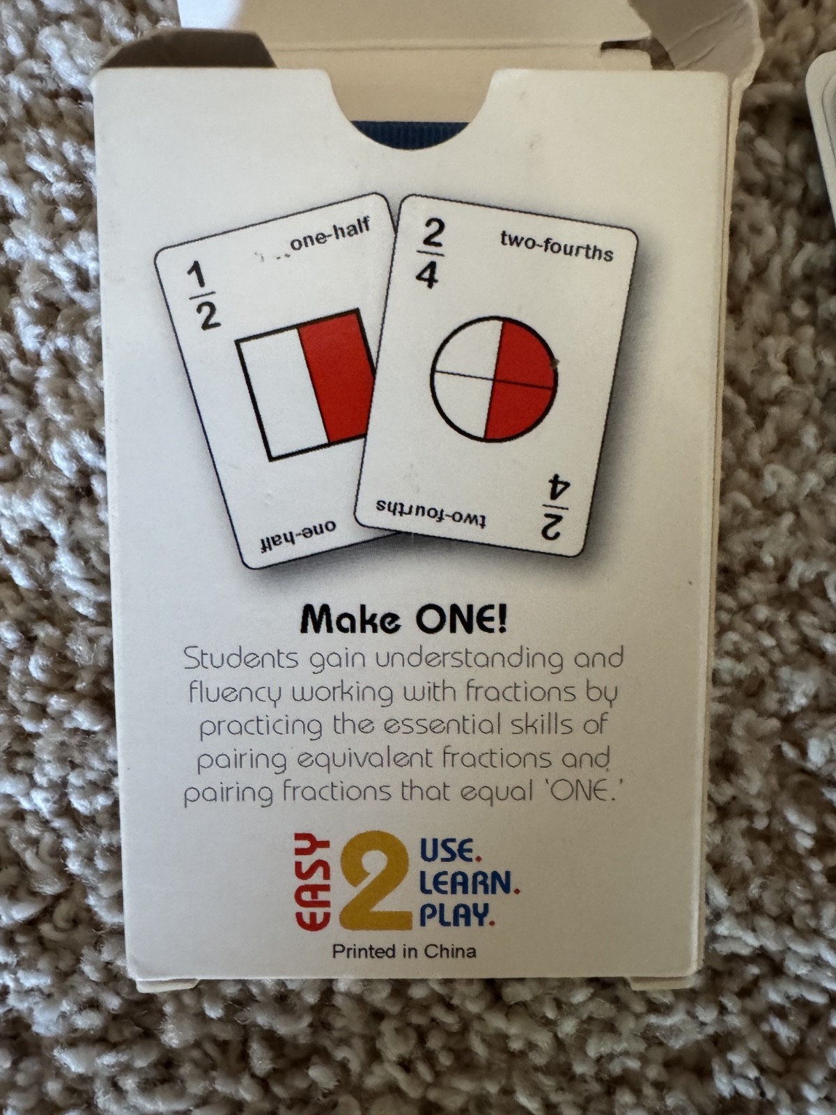 One! One! The Fraction Solution Card Game A Set of Fractional Number Games NEW