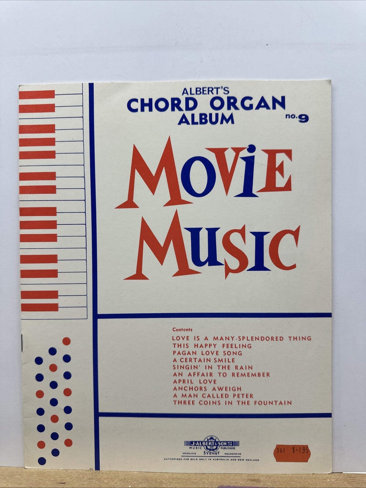 Albert’s Chord Organ Album Number 9 Movie Music Music In Good Condition