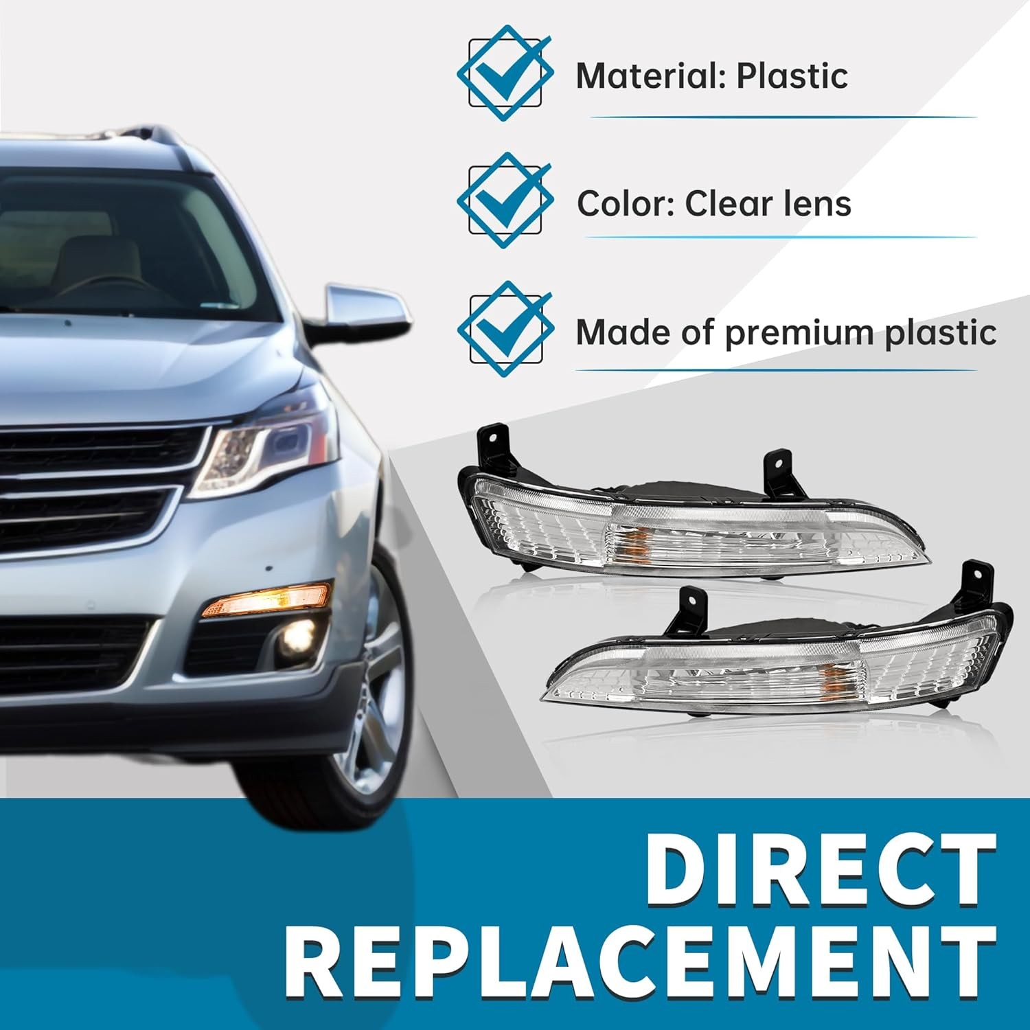 HX Pair Turn Signal Light Compatible with 2013-2017 Chevy Chevrolet Traverse