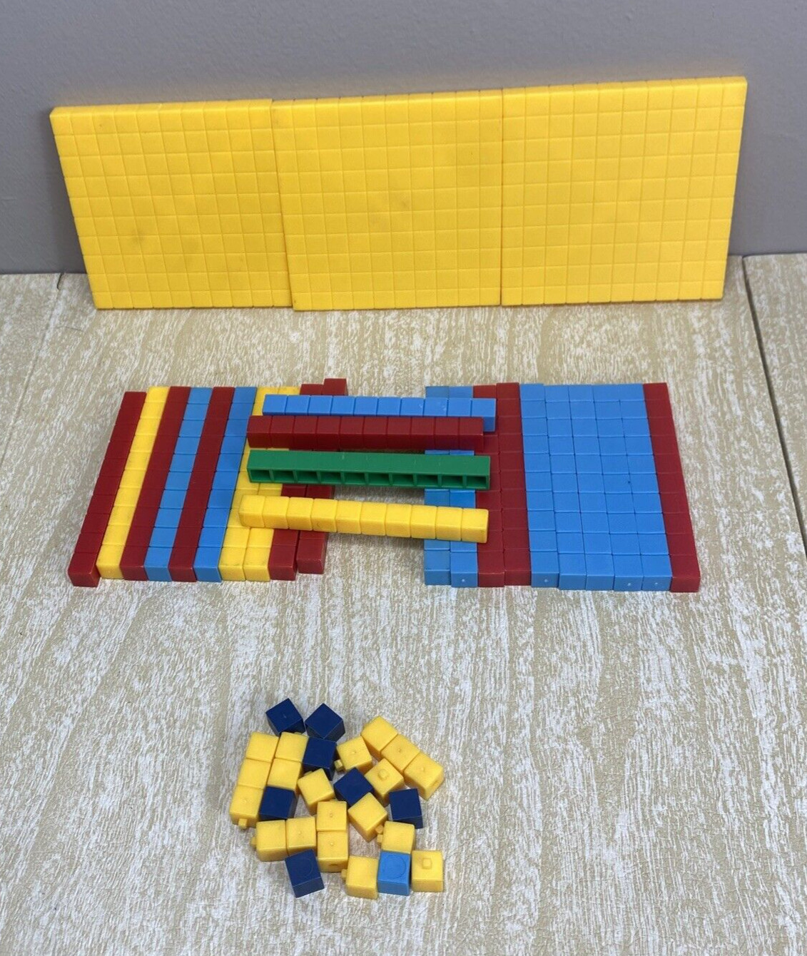 Base 10 Blocks Starter Kits 100, 10’s & 1’s Multi-Color Math Plastic Blocks