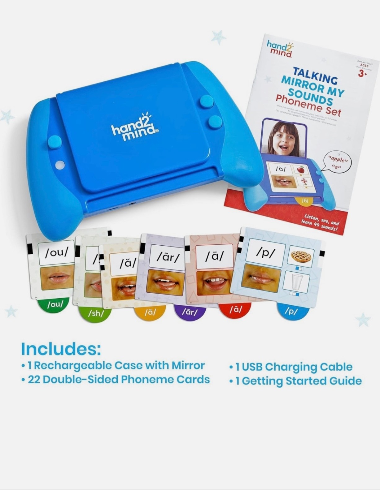 hand2mind Talking Mirror My Sounds Phonemic Awareness & Speech Therapy Game Set