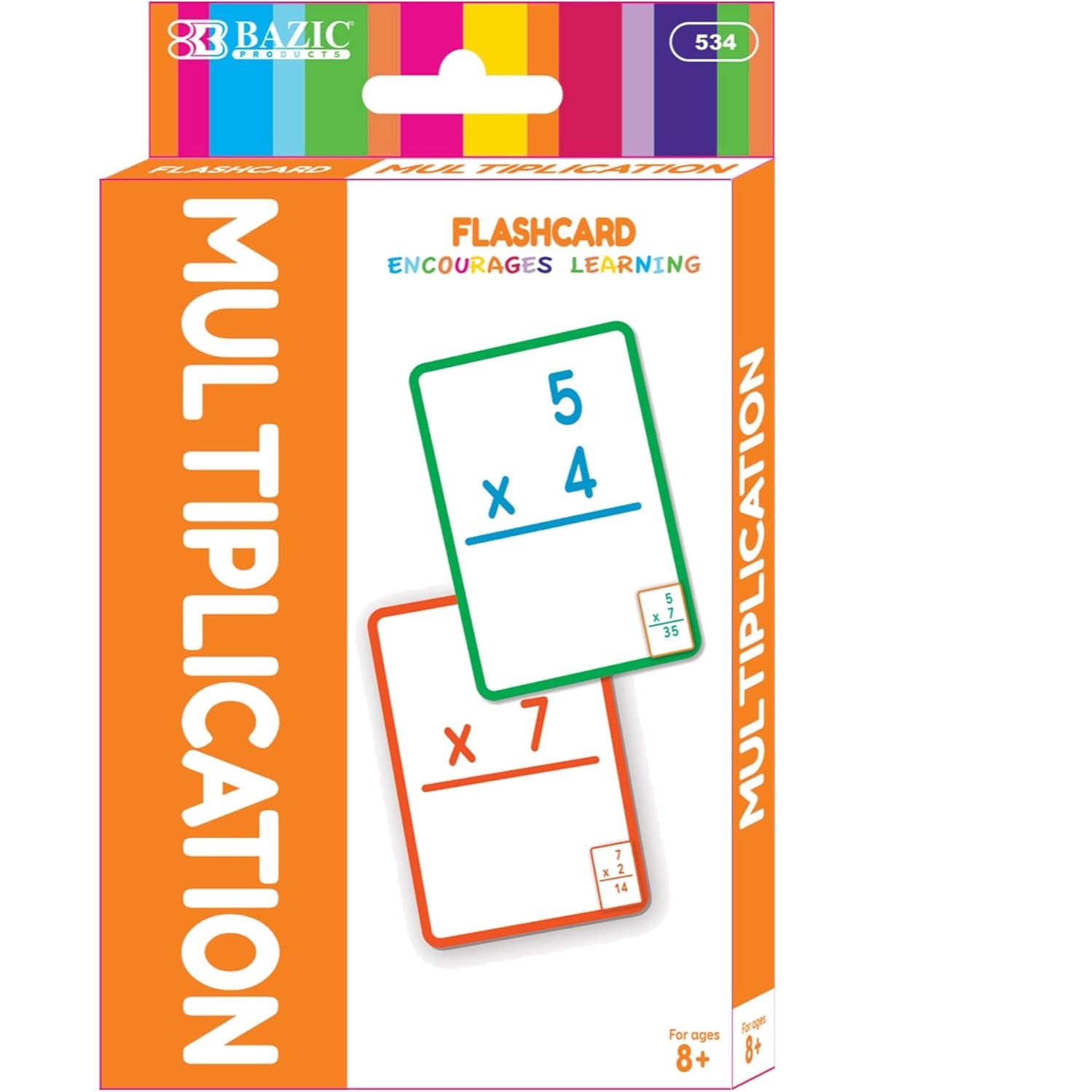 36-Pack BAZIC Multiplication Flash Cards – Ideal for Teaching and Self-Study