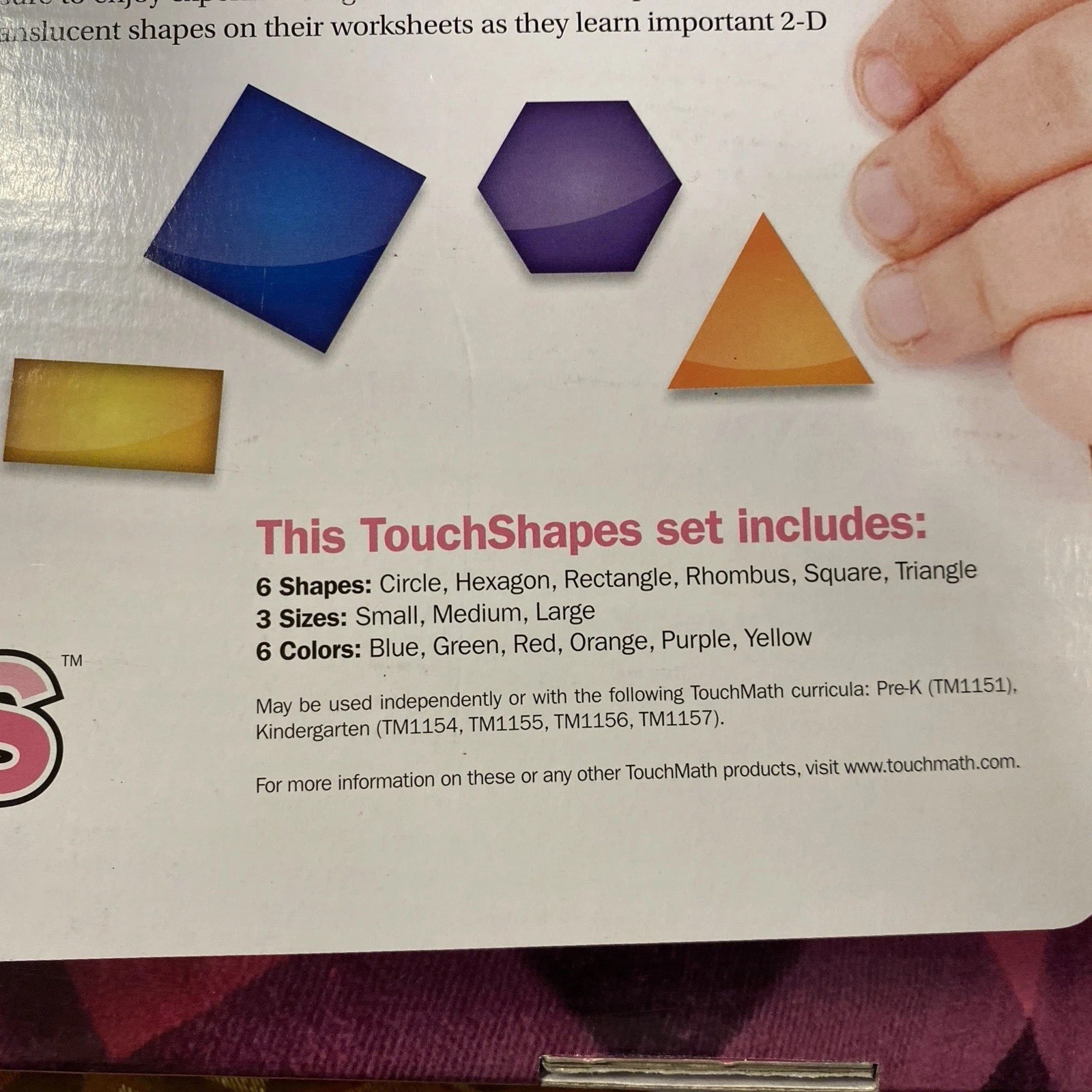 Touch Math Shapes Kit 106 Geometric Pieces+Manual Boxed Kit TM 1160