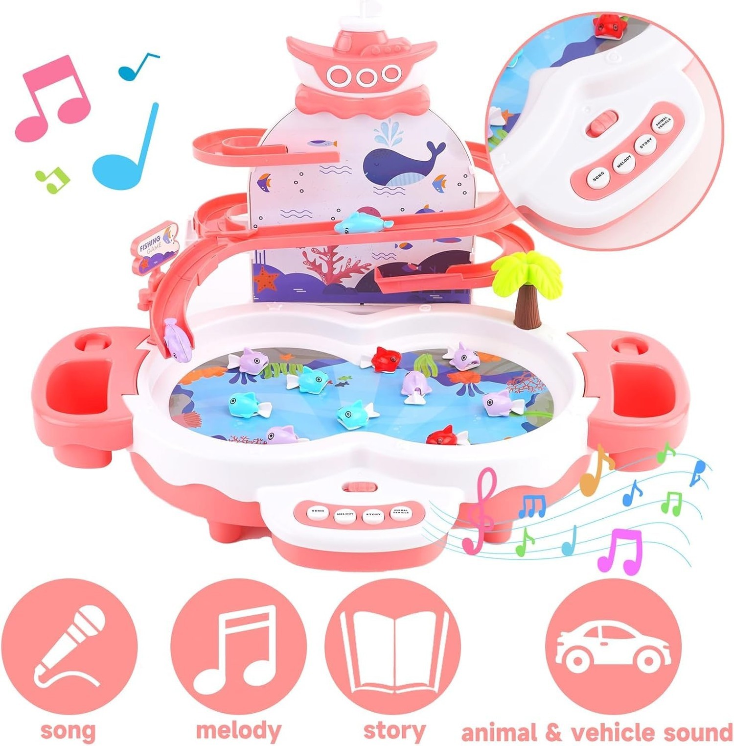 3in1 Fishing Game Toys for Kids with 34PCS Accessories Including Fishing Rod,…