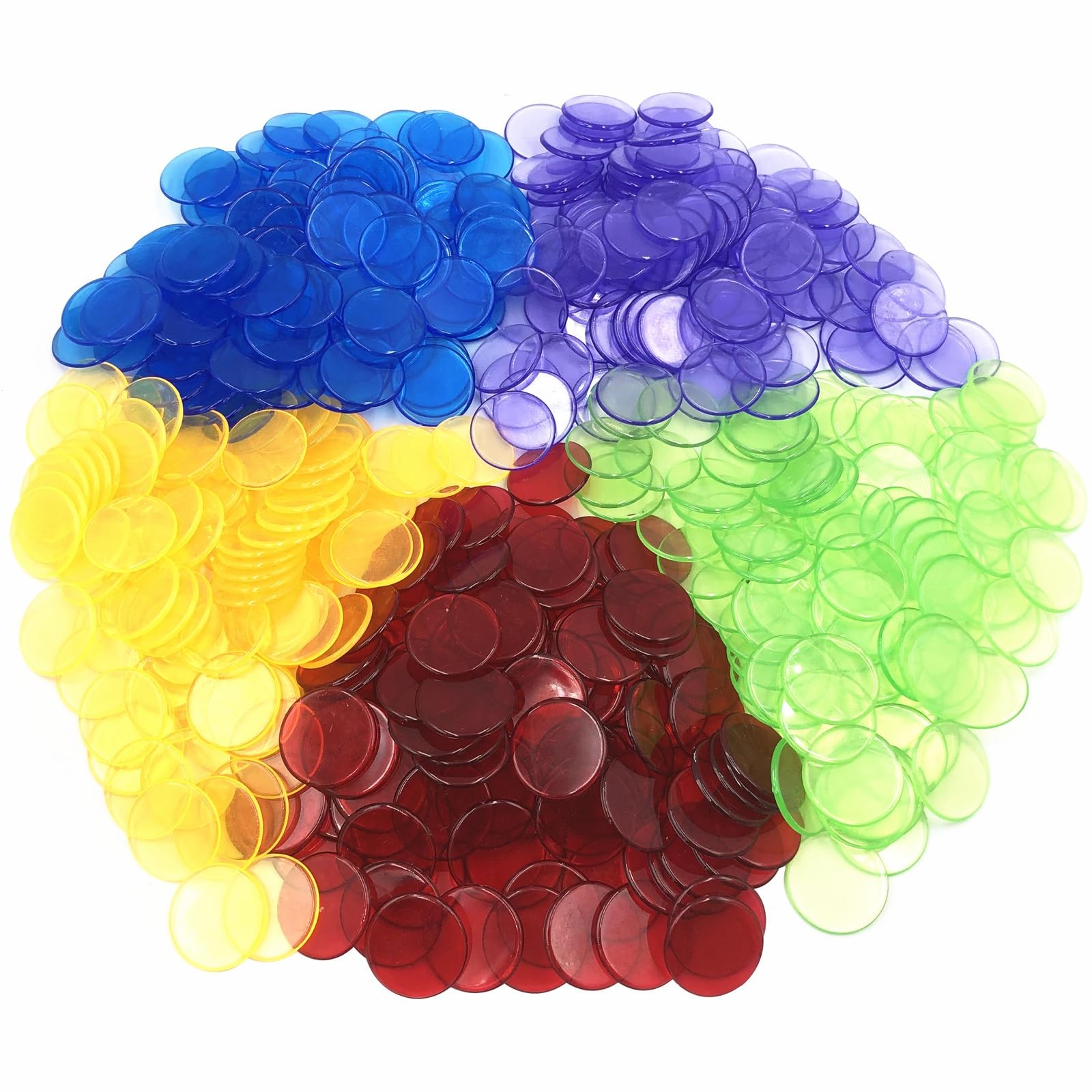 500 Pieces 3/4 Inch Transparent Counting Chips for Bingo Game, Party, Classro…