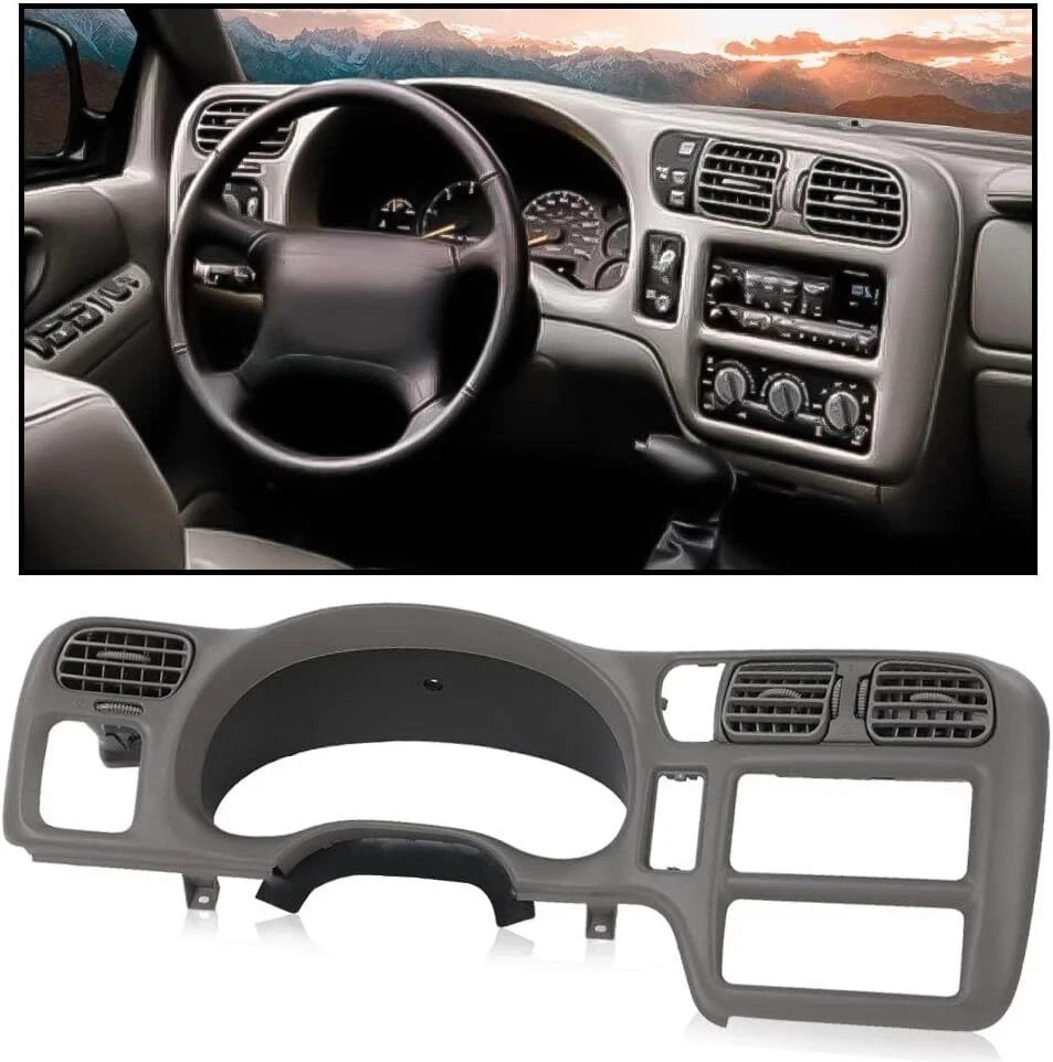 98-04 Chevy S10 GMC Sonoma Jimmy Blazer Dash Bezel Cover Gray (No 2DIN)