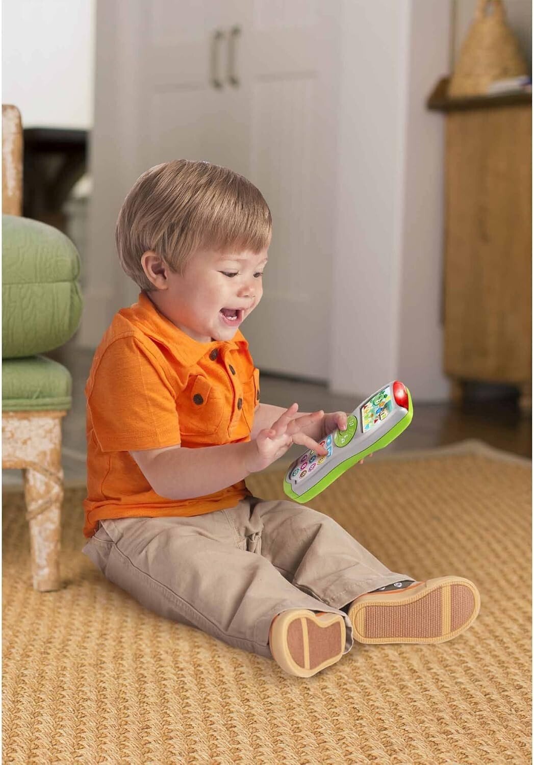 All-in-One Toddler Learning Lights Remote – Music, Shapes & Weather Fun, Green