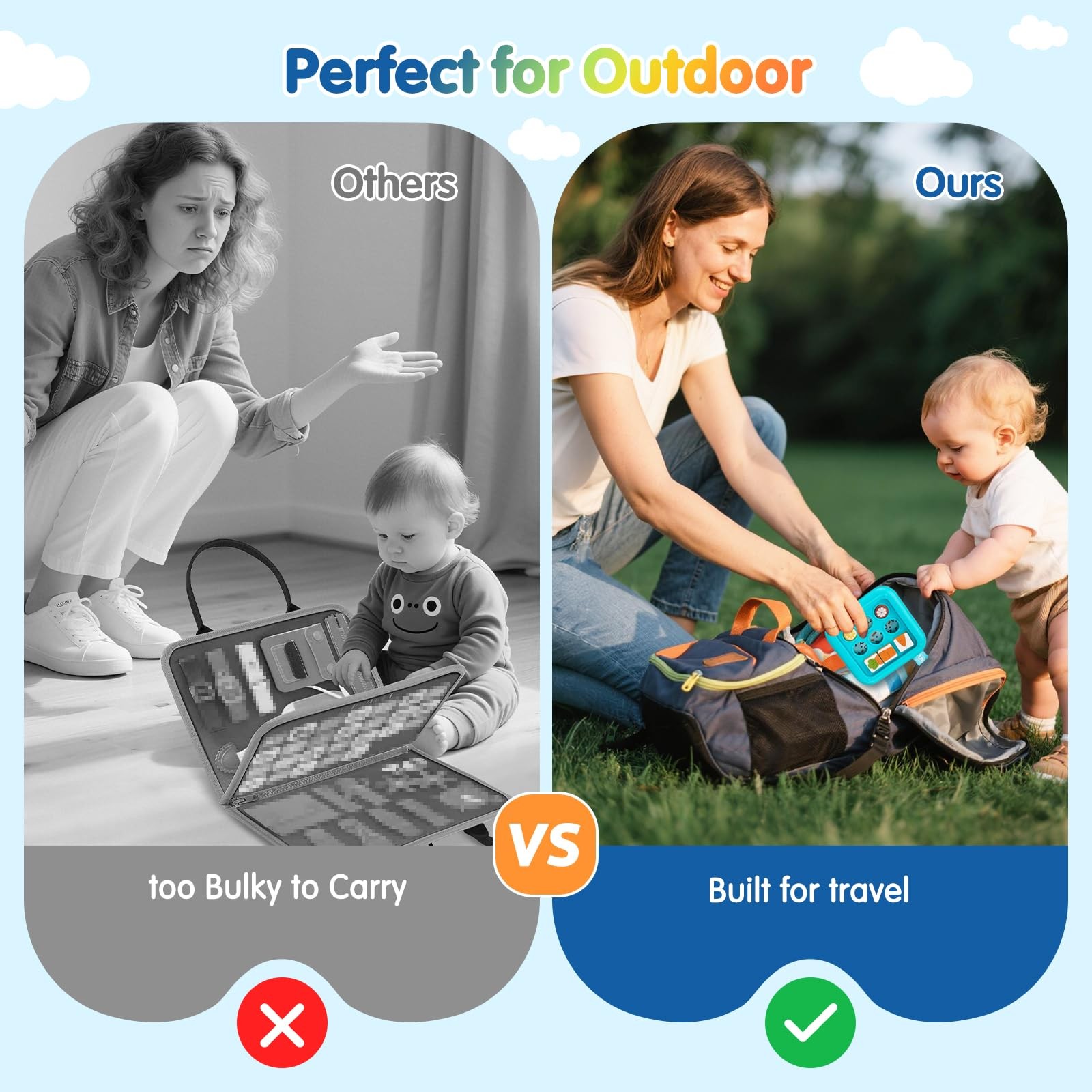 LMBMYYS Busy Board for 1 Year Old,Travel Toys Compact, Multicolored