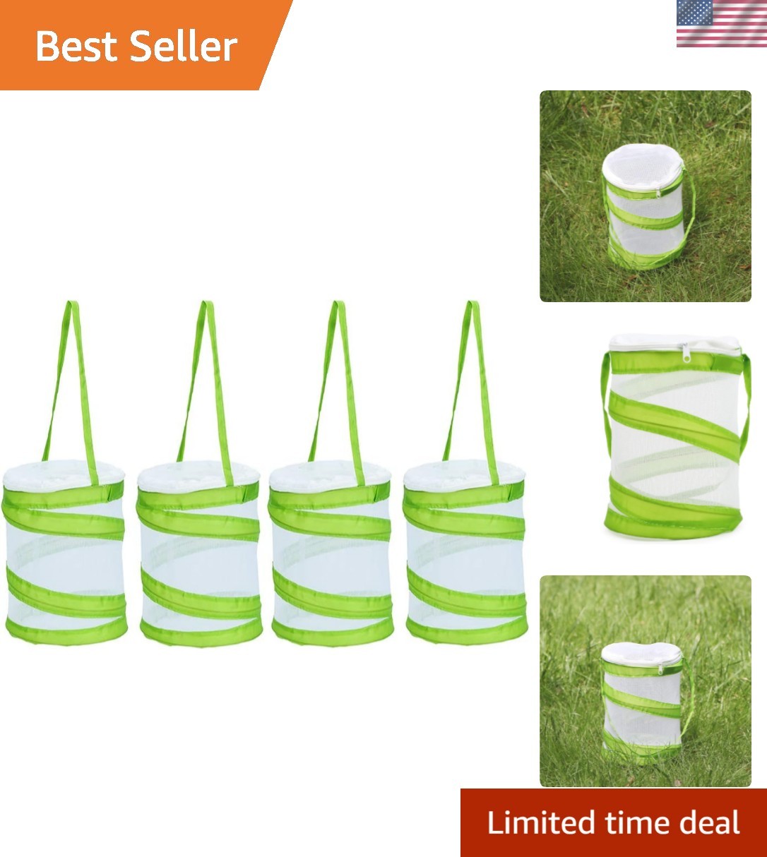 Pack of 4 Mini Butterfly Habitats – 5.5″ x 7″ Insect Mesh Cages for Kids