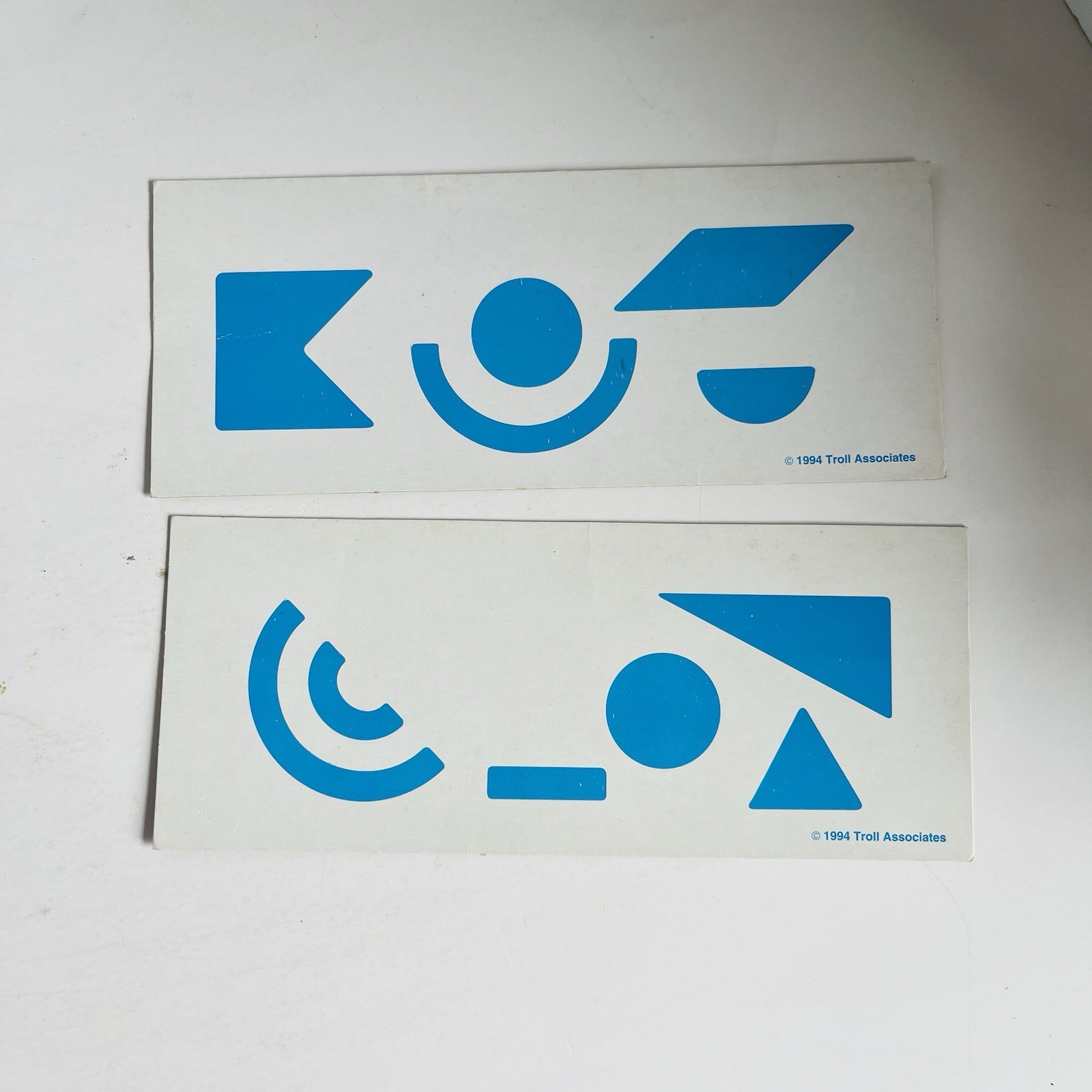 Vintage Troll Associates Tangram Pattern Cards Lot 18 Math 1994 Thin Cardboard
