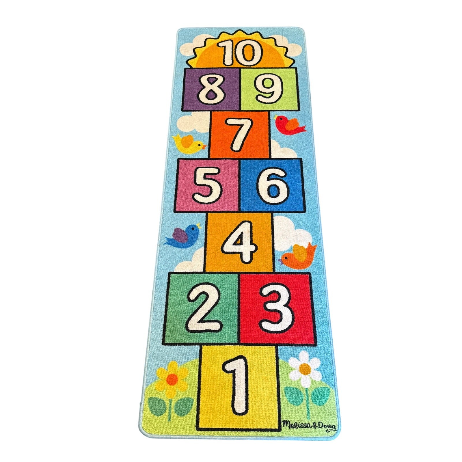 Melissa & Doug Hopscotch Kids Play Rug Numbers 1-10 Bright Color Learning Game