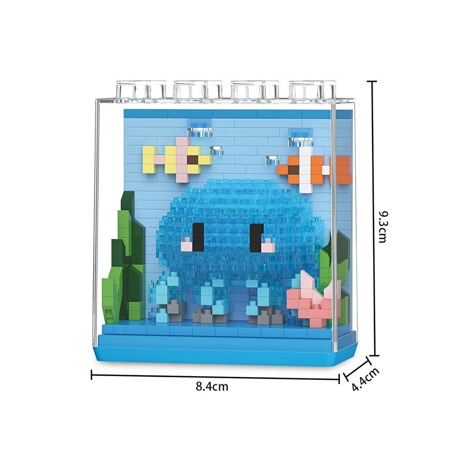 New Marine Life Building Block Toys With Dust Cover Educational Assembly