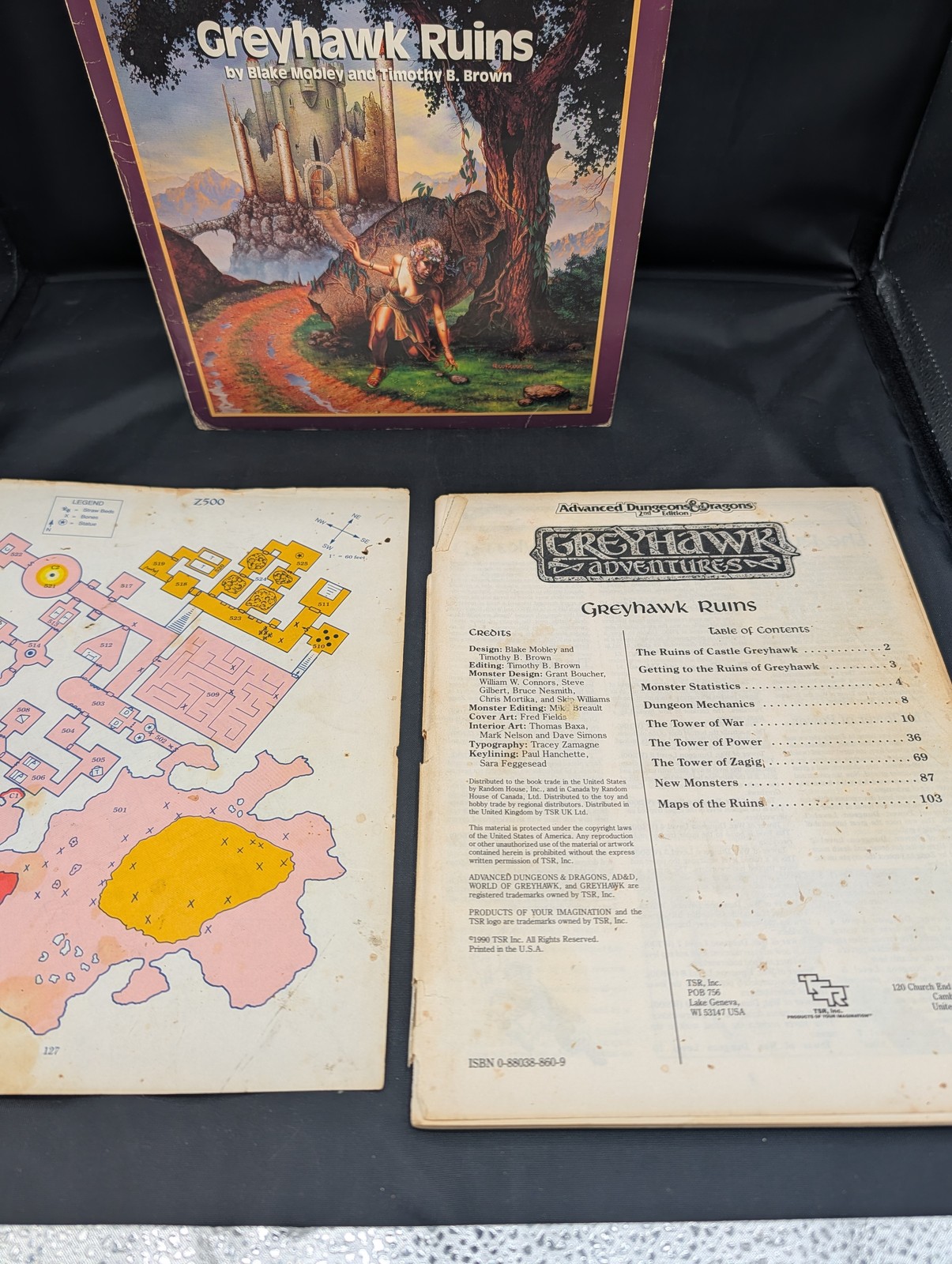 WGR1 Greyhawk Ruins AD&D 2E TSR 9292 1990 Complete 3-Book Set with All Maps