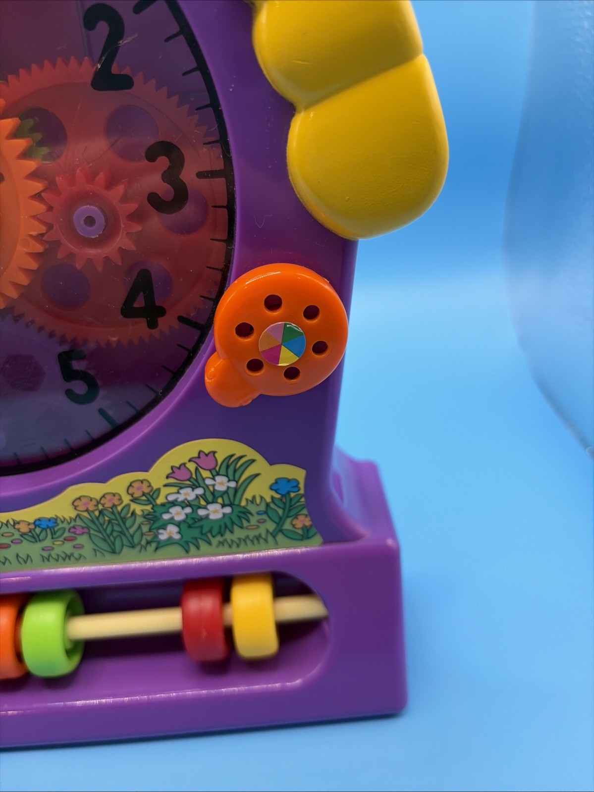 Redbox 2003 Educational Clock Toy Learn To Tell Time Gears Beads Activity Toy