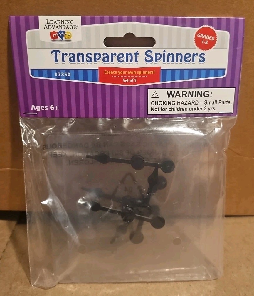 Transparent Spinners 5 Pack Teachers Games Learning Advantage Education Creative