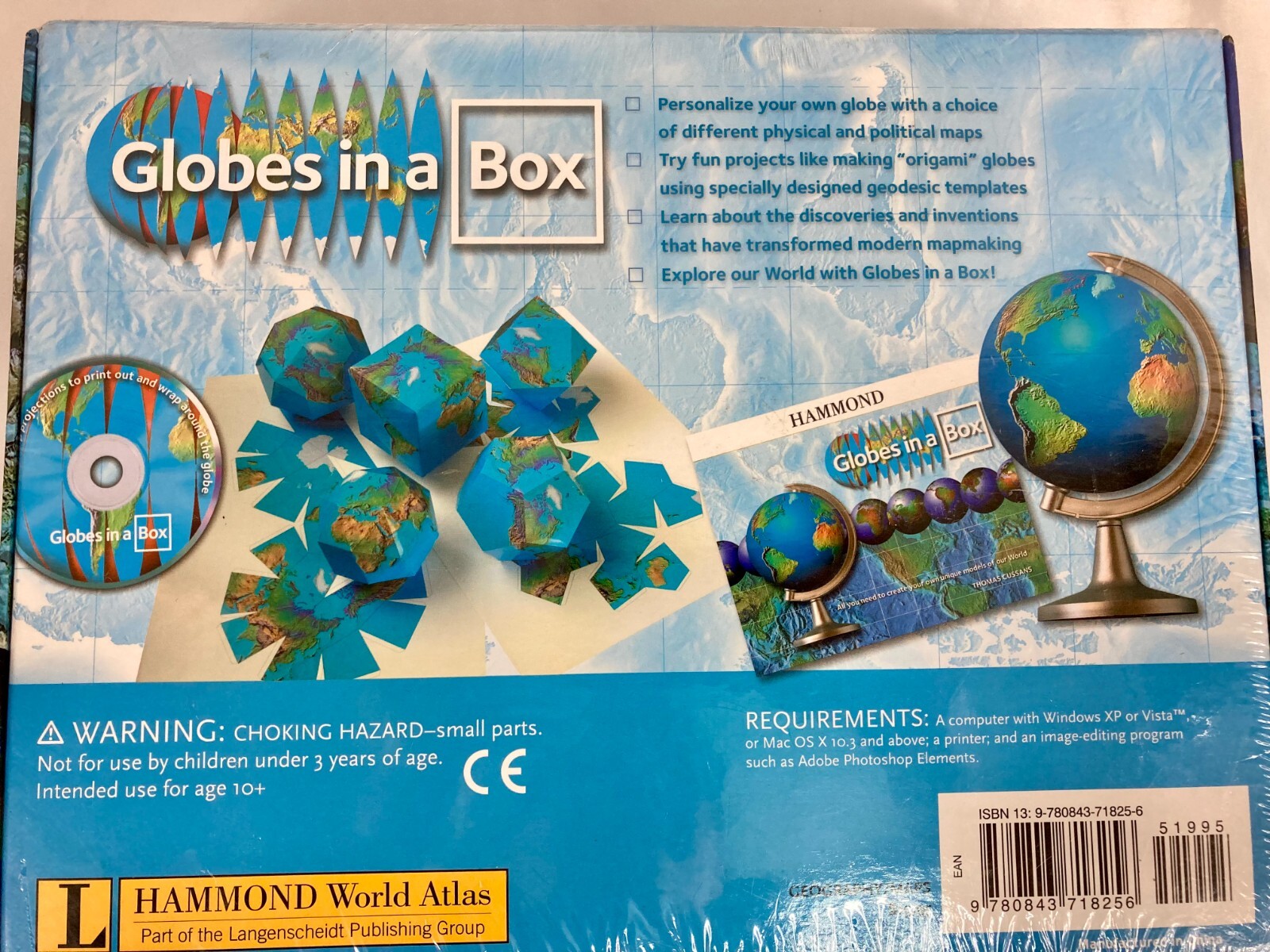 World Atlas Globes in a Box Origami Globes Hammond Craft Kit