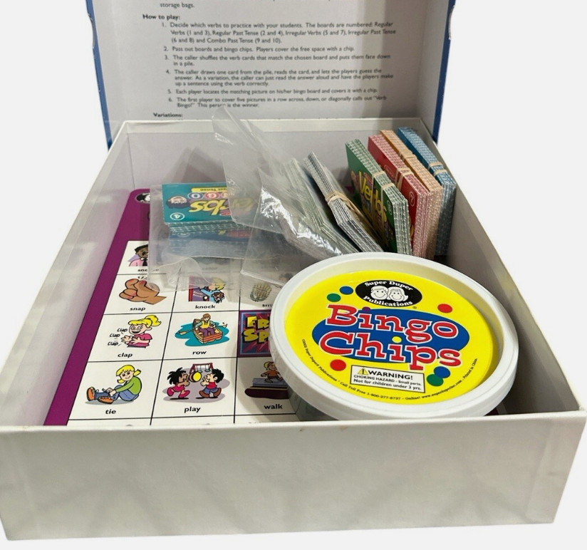 Say & Do Verbs Bingo #BGO-444 Game By Super Duper Publications Missing Cards