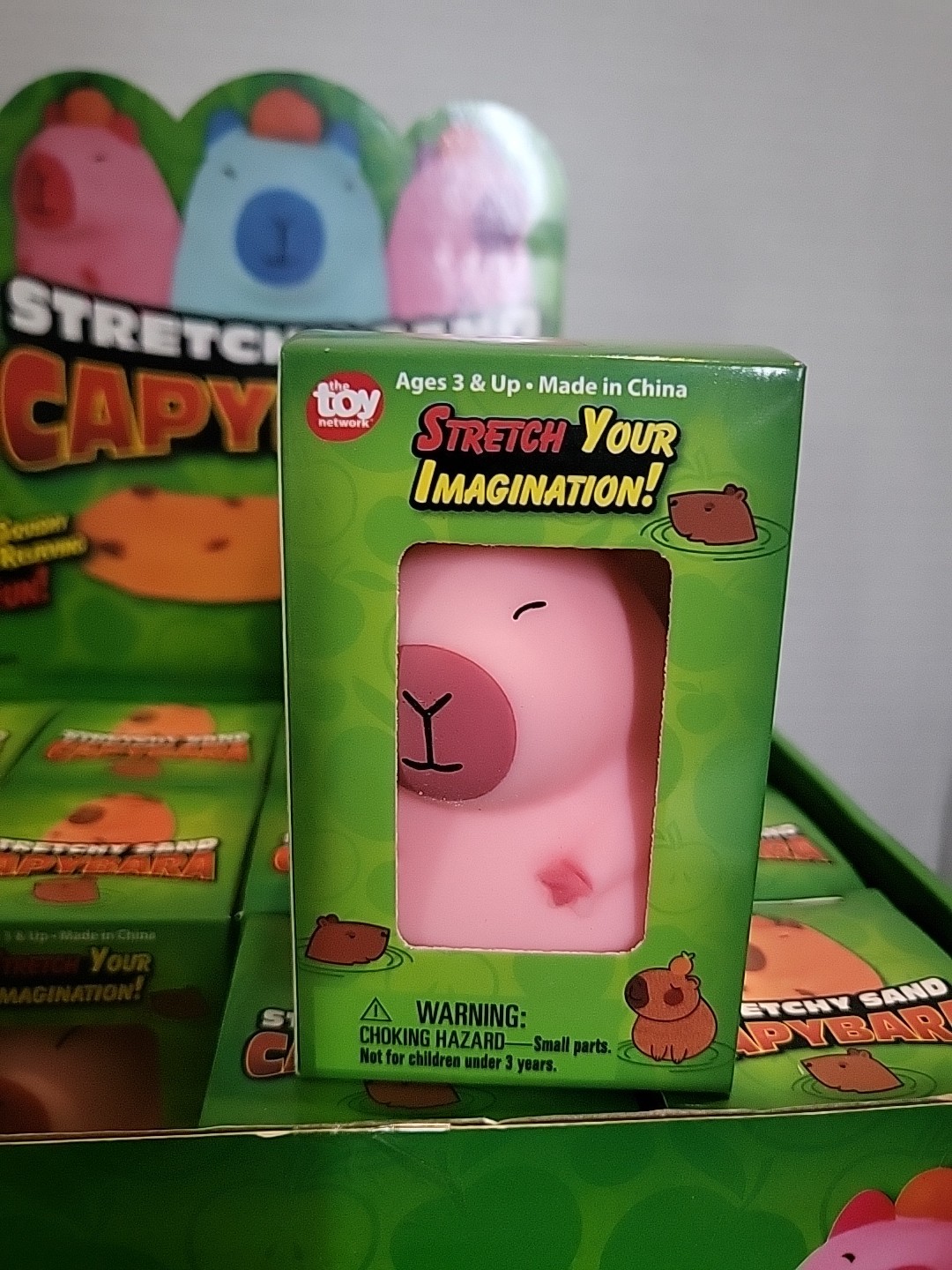 The Toy Network Squish Stretchy Sand Capybara NIB PINK