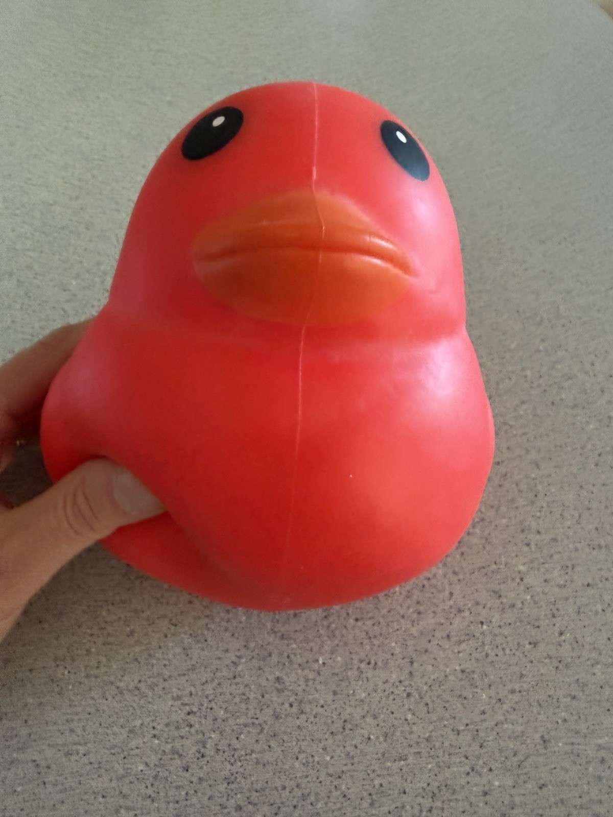 New Tiktok Viral Jumbo Squishy Duck Bright Red 3+ USA 5″ Sunny Days Squeeze