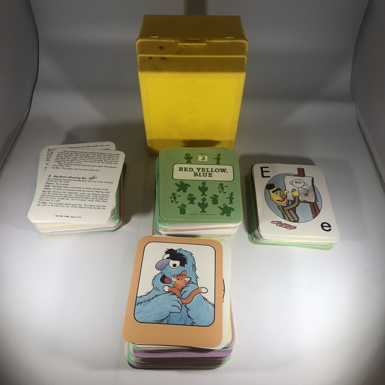 Sesame Street Early Learning Games Flash Cards Kit VTG Jim Henson Muppets 1989