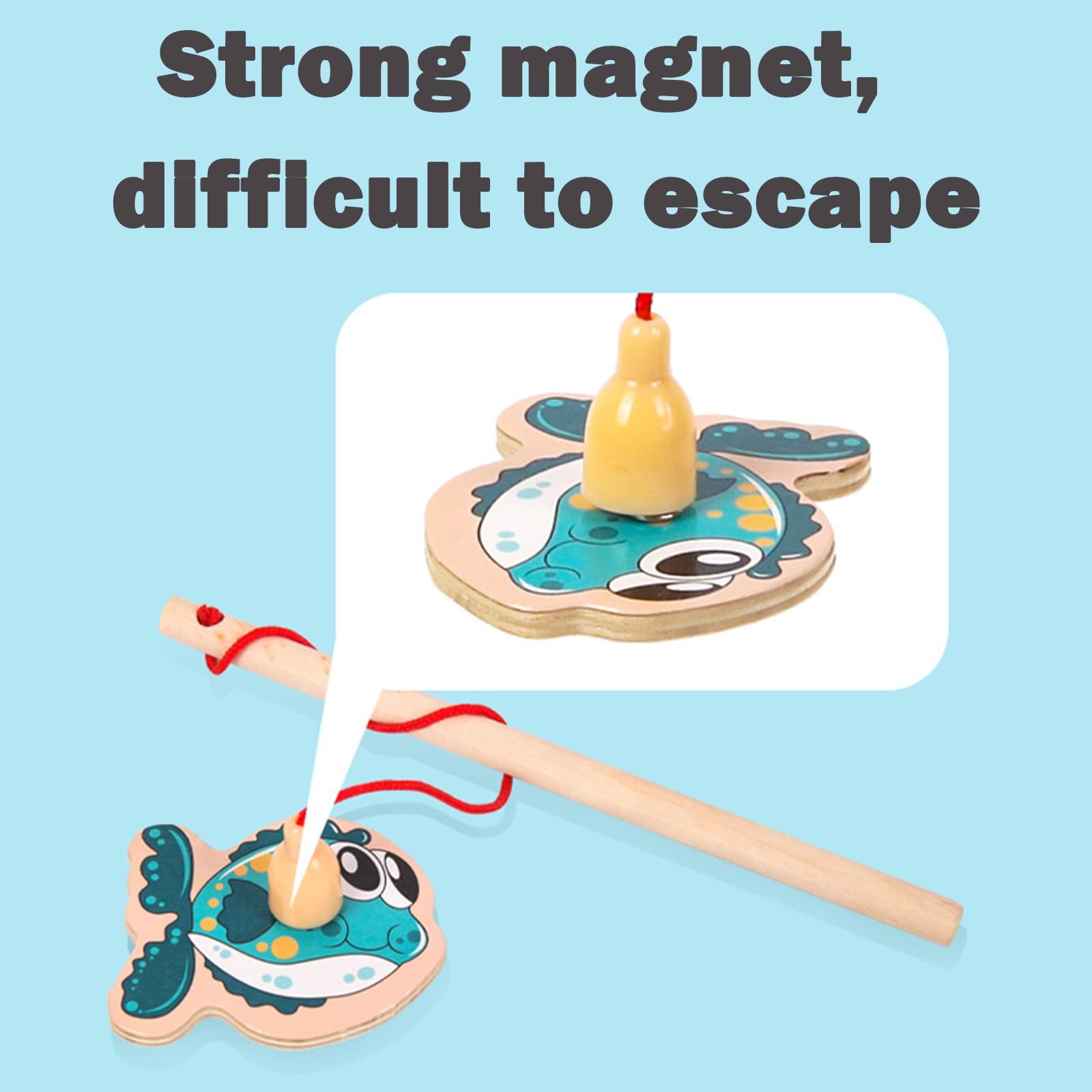 ONEST 34 Pieces Magnetic Fishing Game for 3x4x0.2 inches, Classic Marine Fish