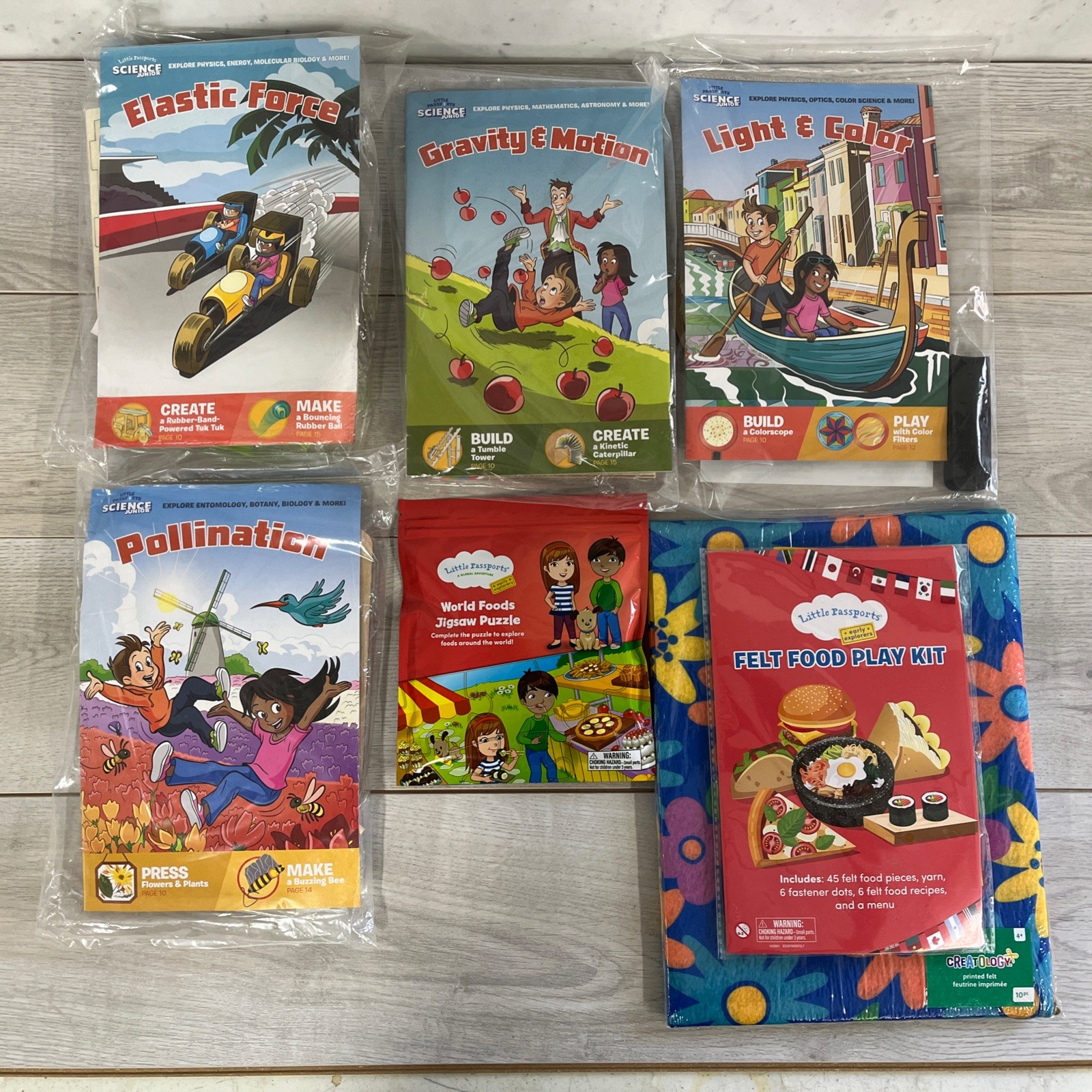 Little Passports Science Jr Activity Kits-Lot of 6 Felt Play Kit, Pollination,&