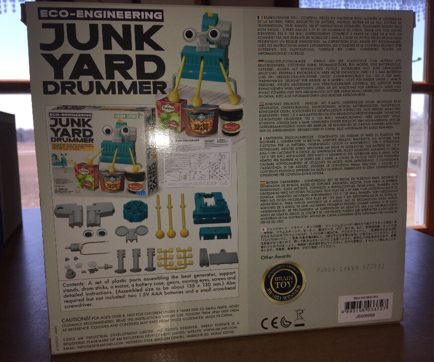 4M Green Science Eco-Engineering JUNK YARD DRUMMER Learning Brain Toy Award Winr