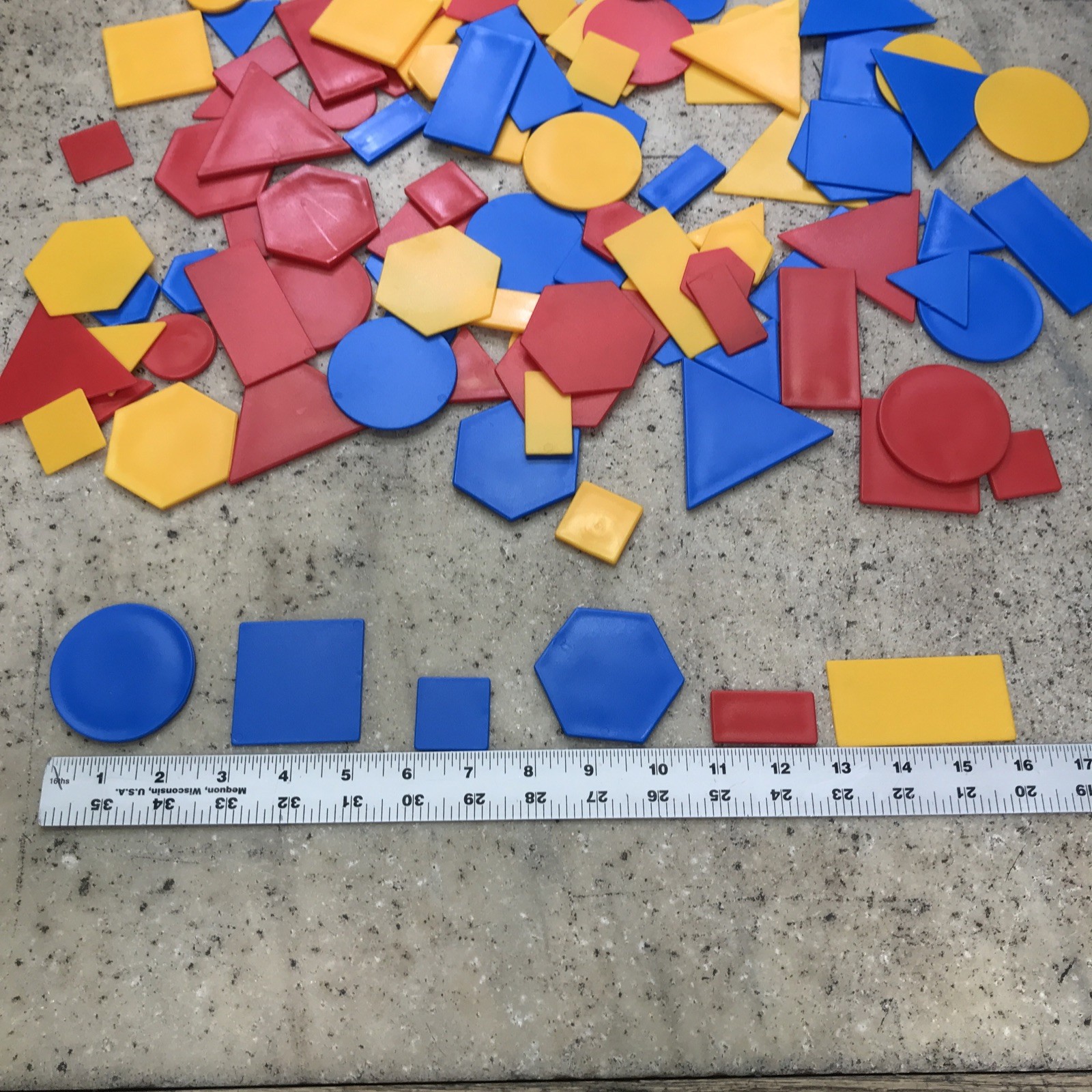 Assortment Of Colorful Tangram Pieces Made Of Plastic Kindergarten Daycare Use
