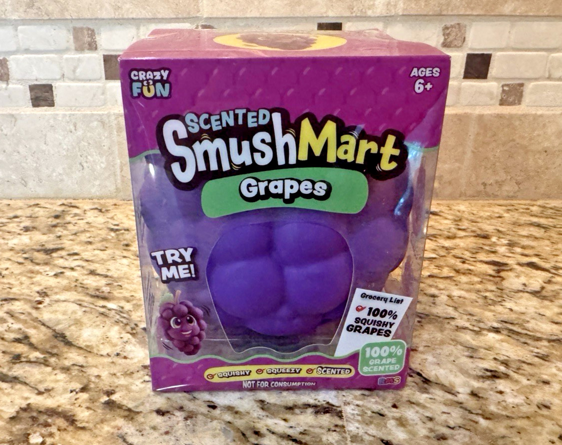 Smush Mart Scented Grapes JUMBO VIRAL SQUISHY 6” RMS USA Crazy Fun✅Ships Asap✅