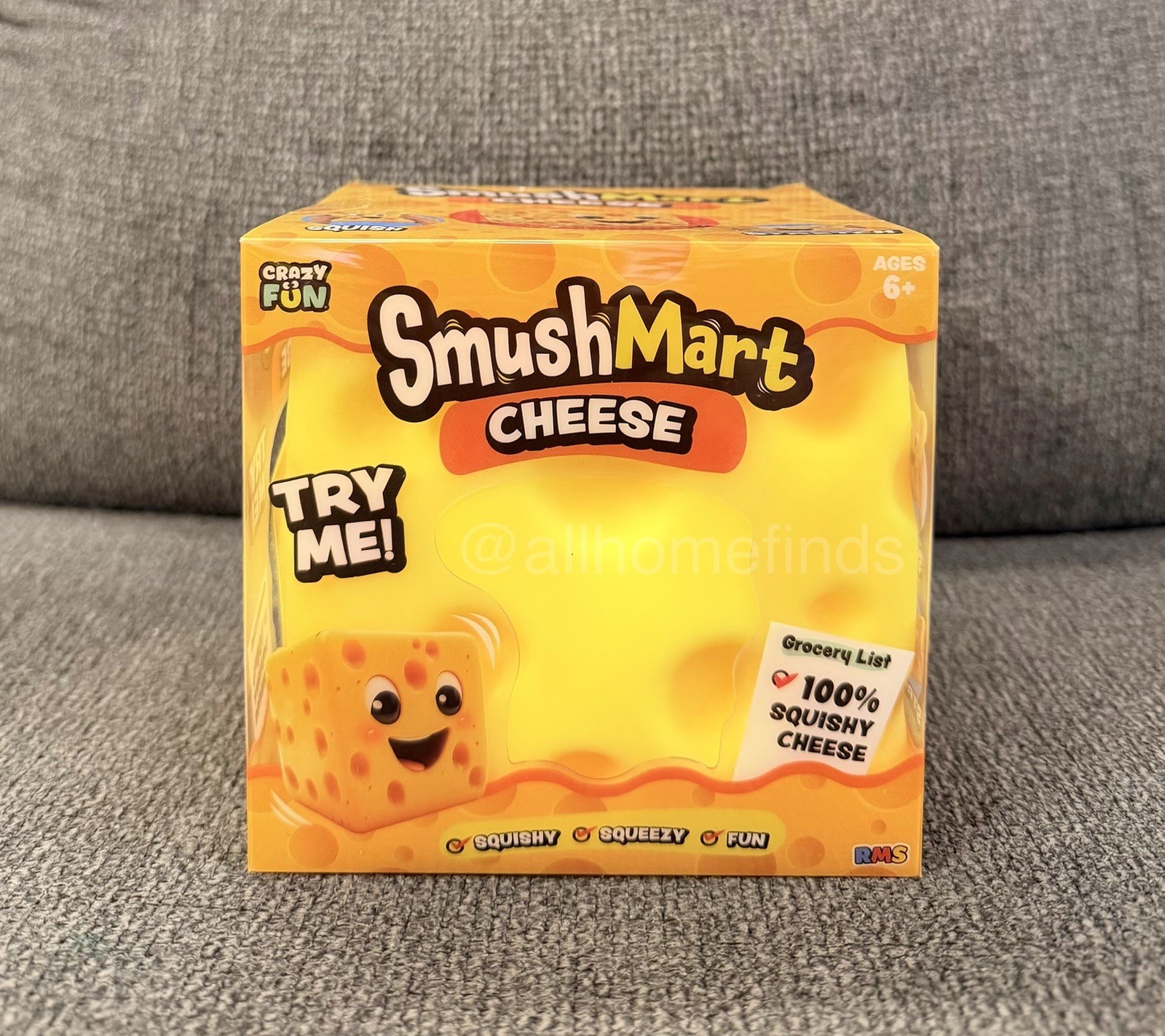 RMS Crazy Fun SmushMart Cheese Squishy Squeezy Stretch Sensory Toy TIK TOK VIRAL