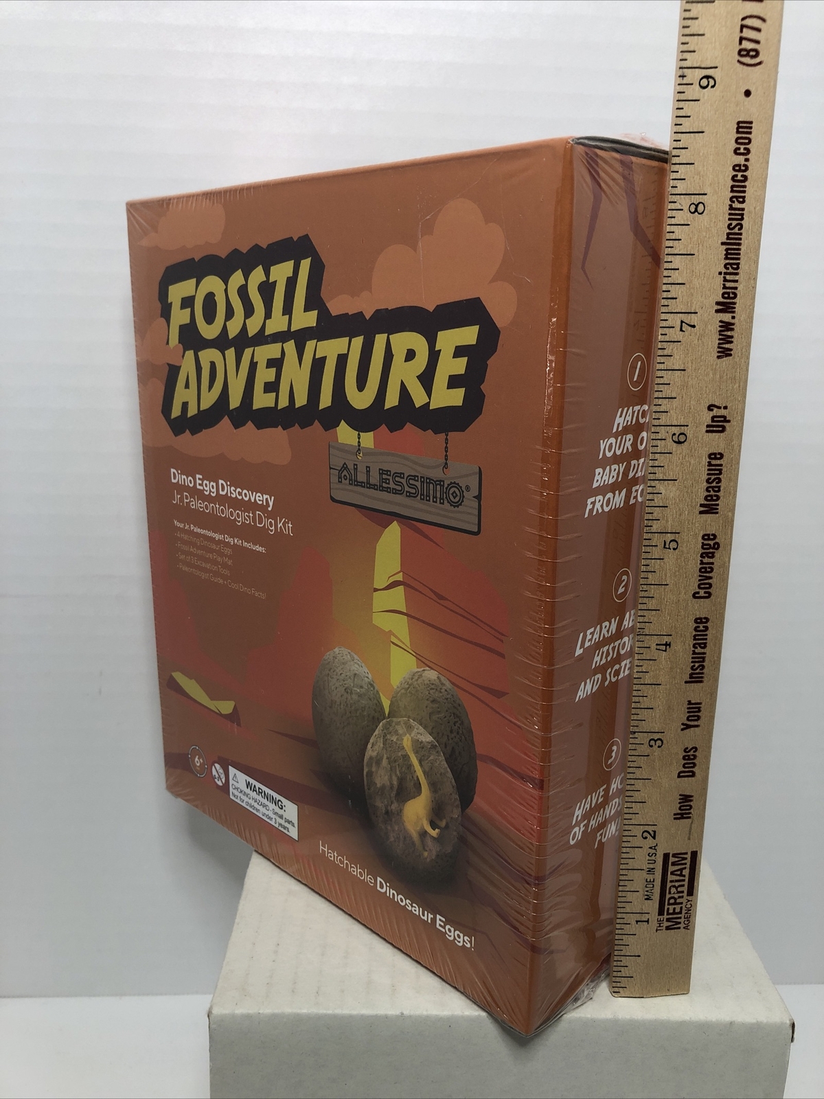 Dino Egg Discovery Dig Kit with 4 Hatching Eggs 3 Tools Jr. Paleontologist