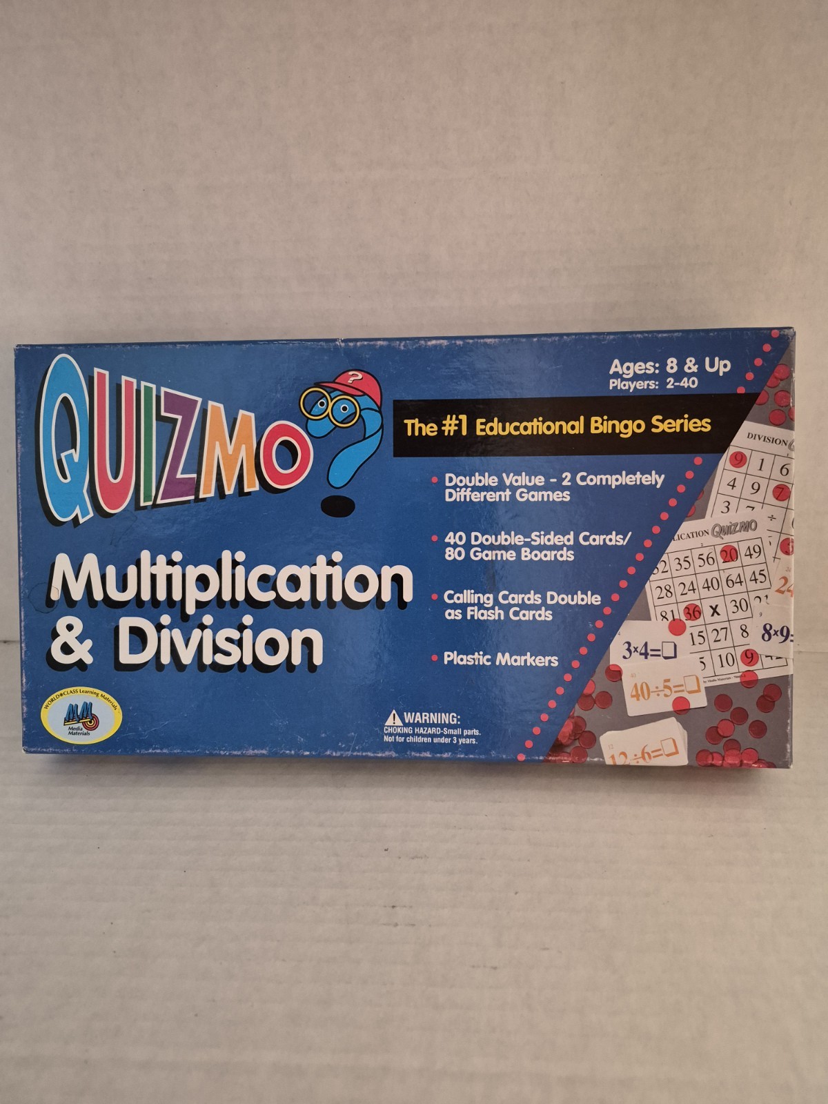 Quizmo Educational Bingo Game Multiplication and Division. Up To 40 Players.
