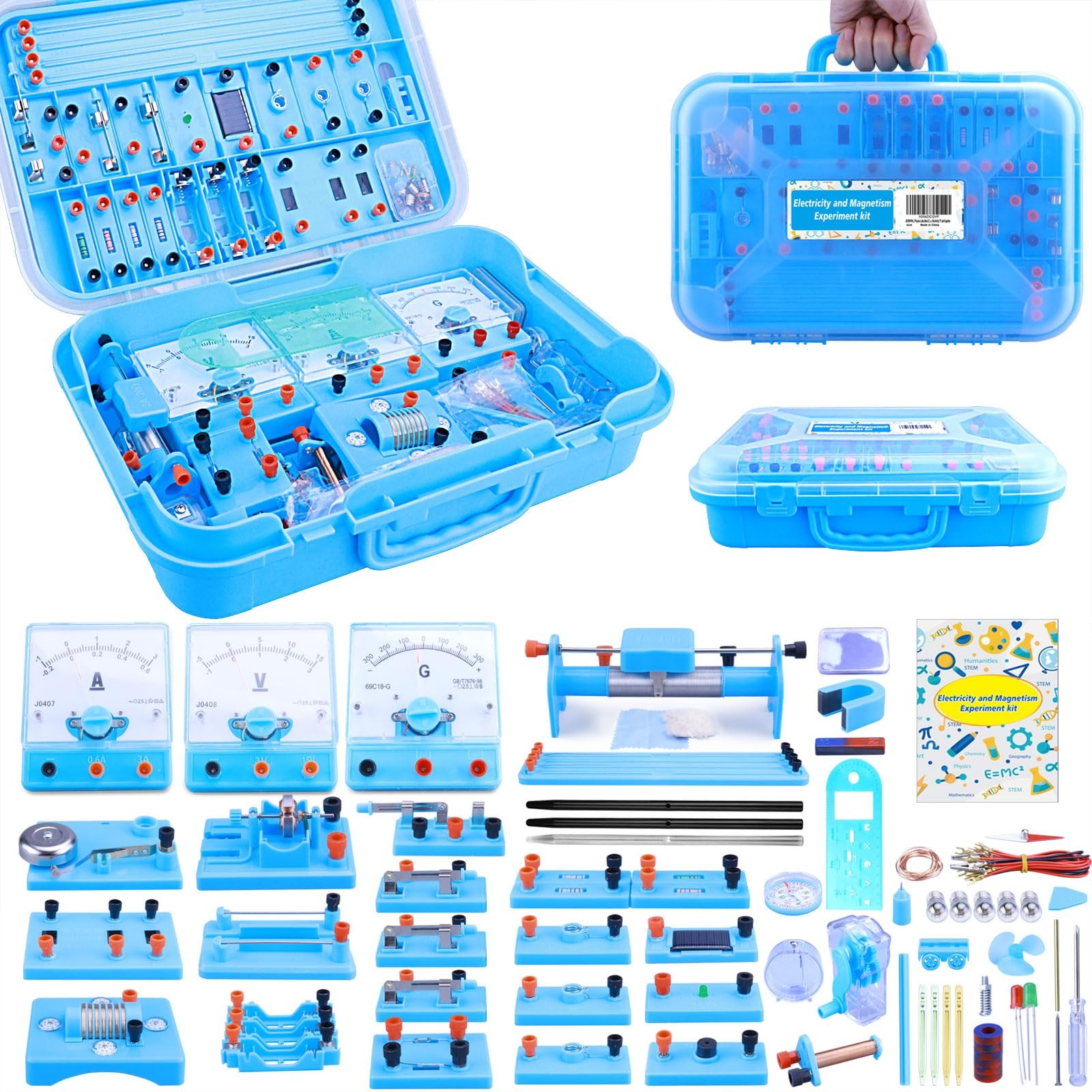 Physics Labs Basic Electricity & Magnetism Experiment Kit, STEM Electromagnet…