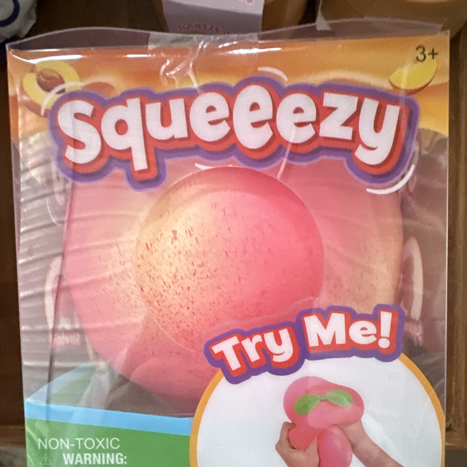 SqueeezyPeach Squeeze Poke Stretch Squeeze Toy, Pink/Green, Ages 3+, 571074