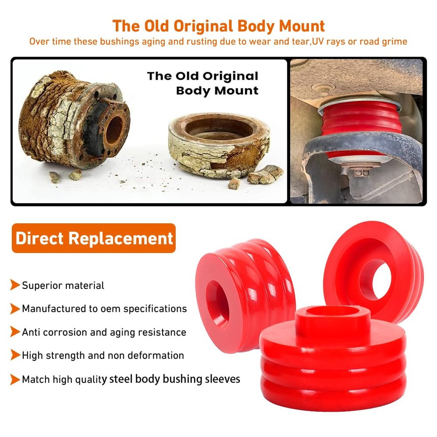 Body Mounts Bushing Kit for Ford F250 F350 Super Duty 2008-2016 2WD 4WD Polyu…