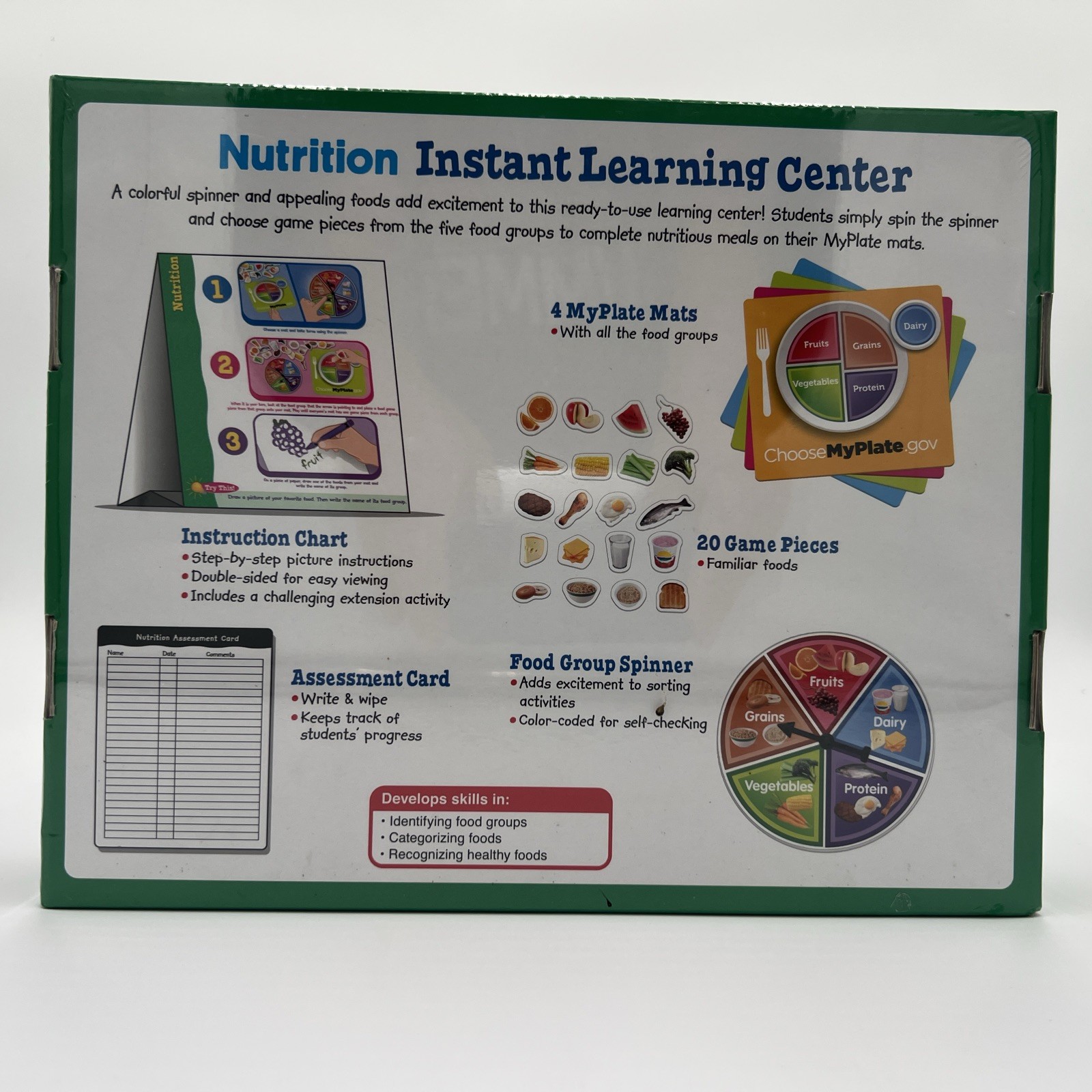 Lakeshore Nutrition Instant Learning Center Board Game Preschool Kindergarten 4+